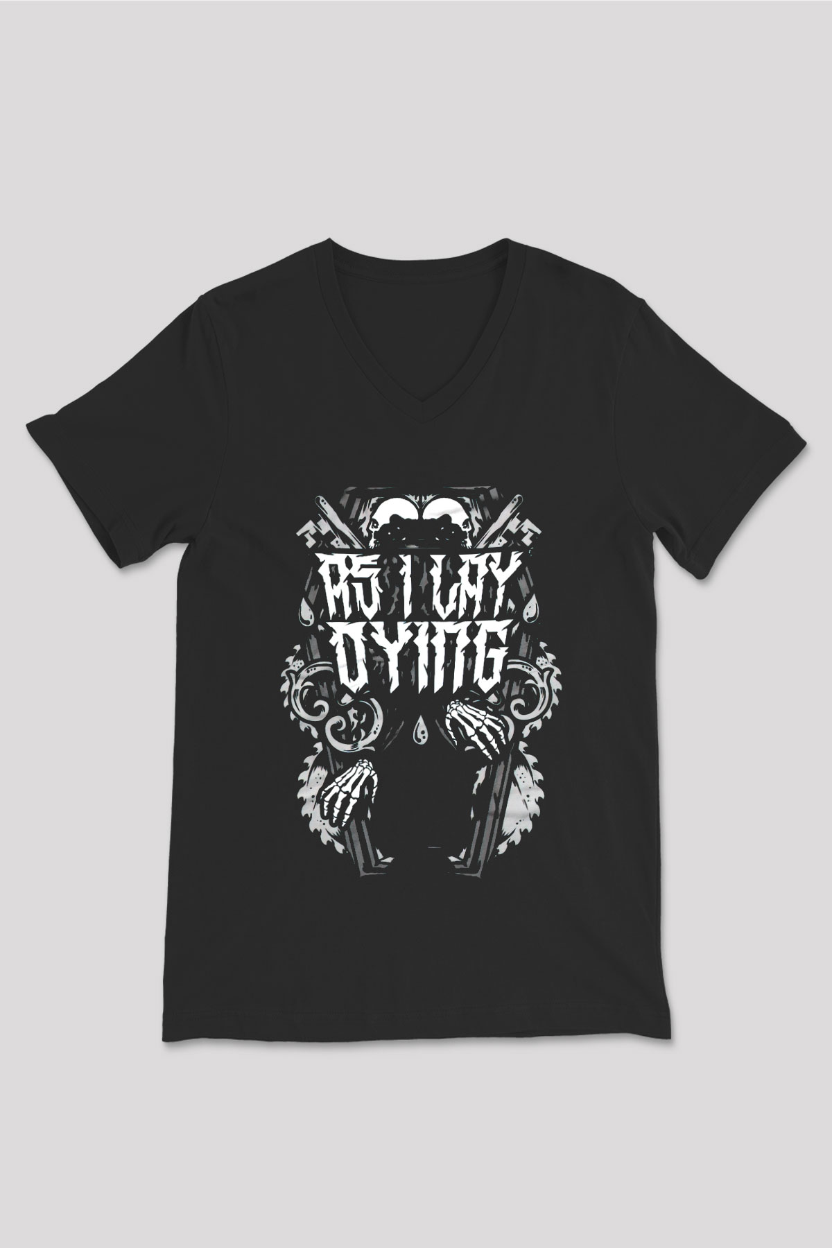 As I Lay Dying Siyah Unisex V Yaka Tişört