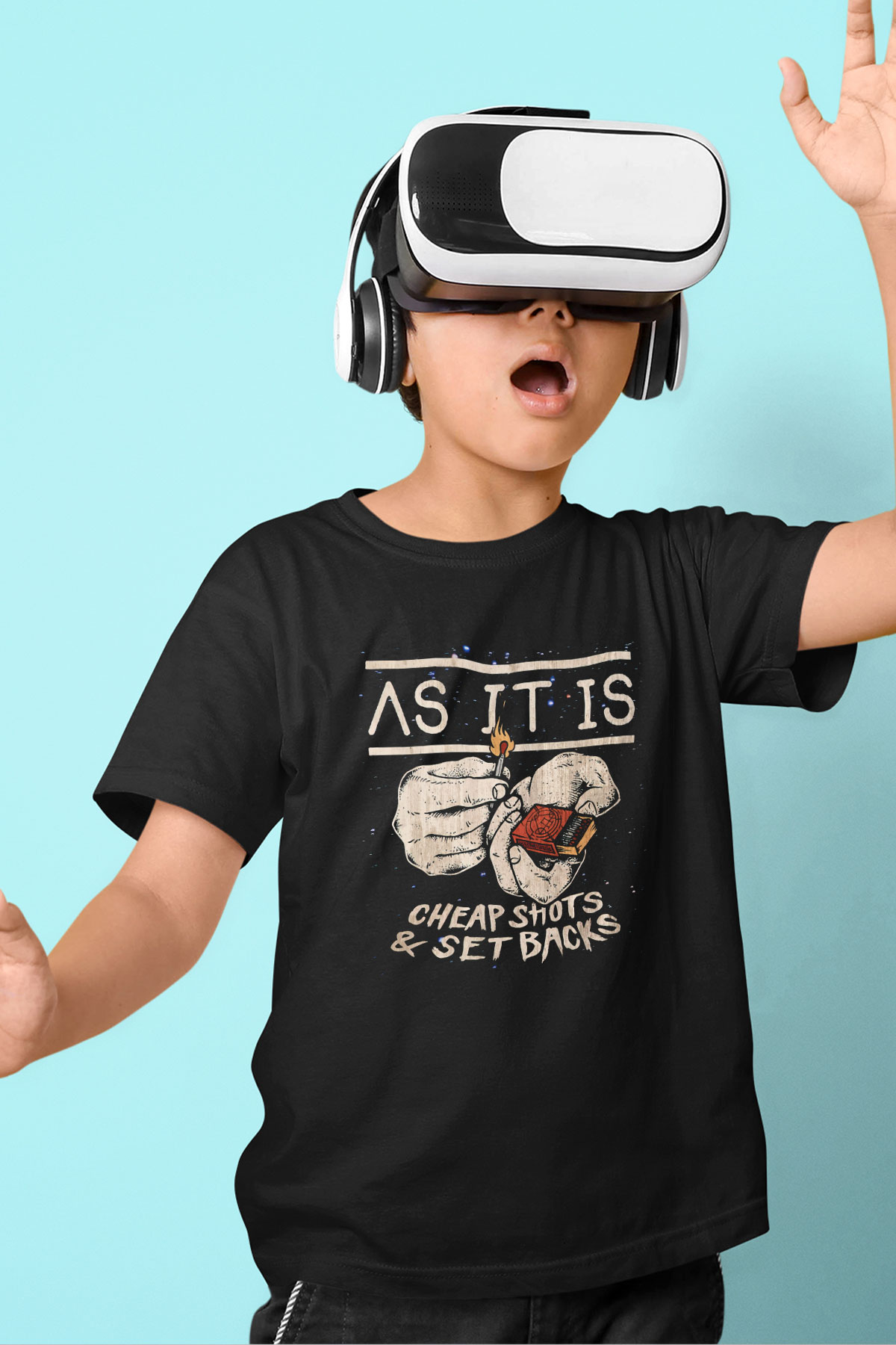 As It Is Baskılı Siyah Unisex Çocuk Tişört