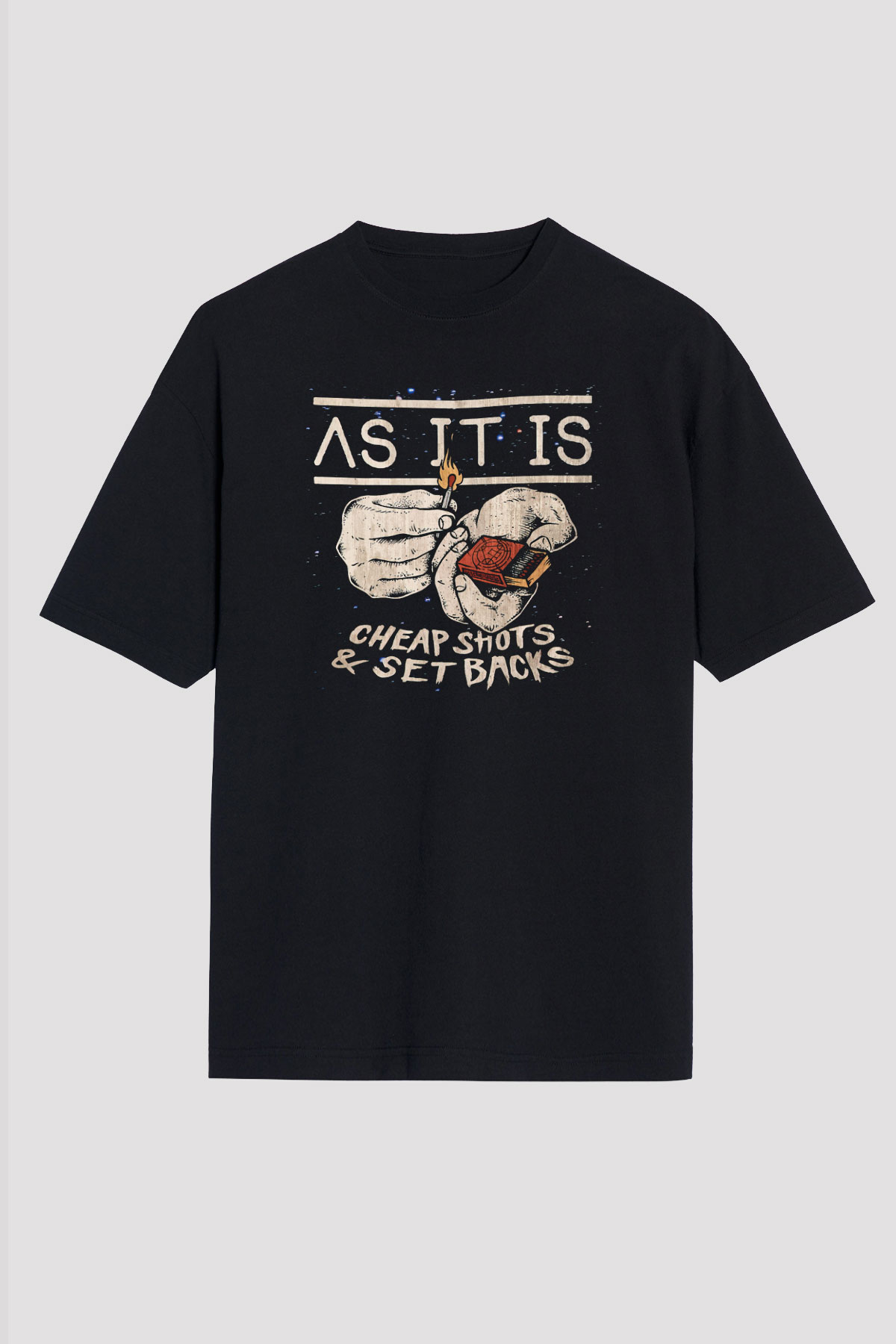 As It Is Siyah Unisex Oversize Tişört T-Shirt