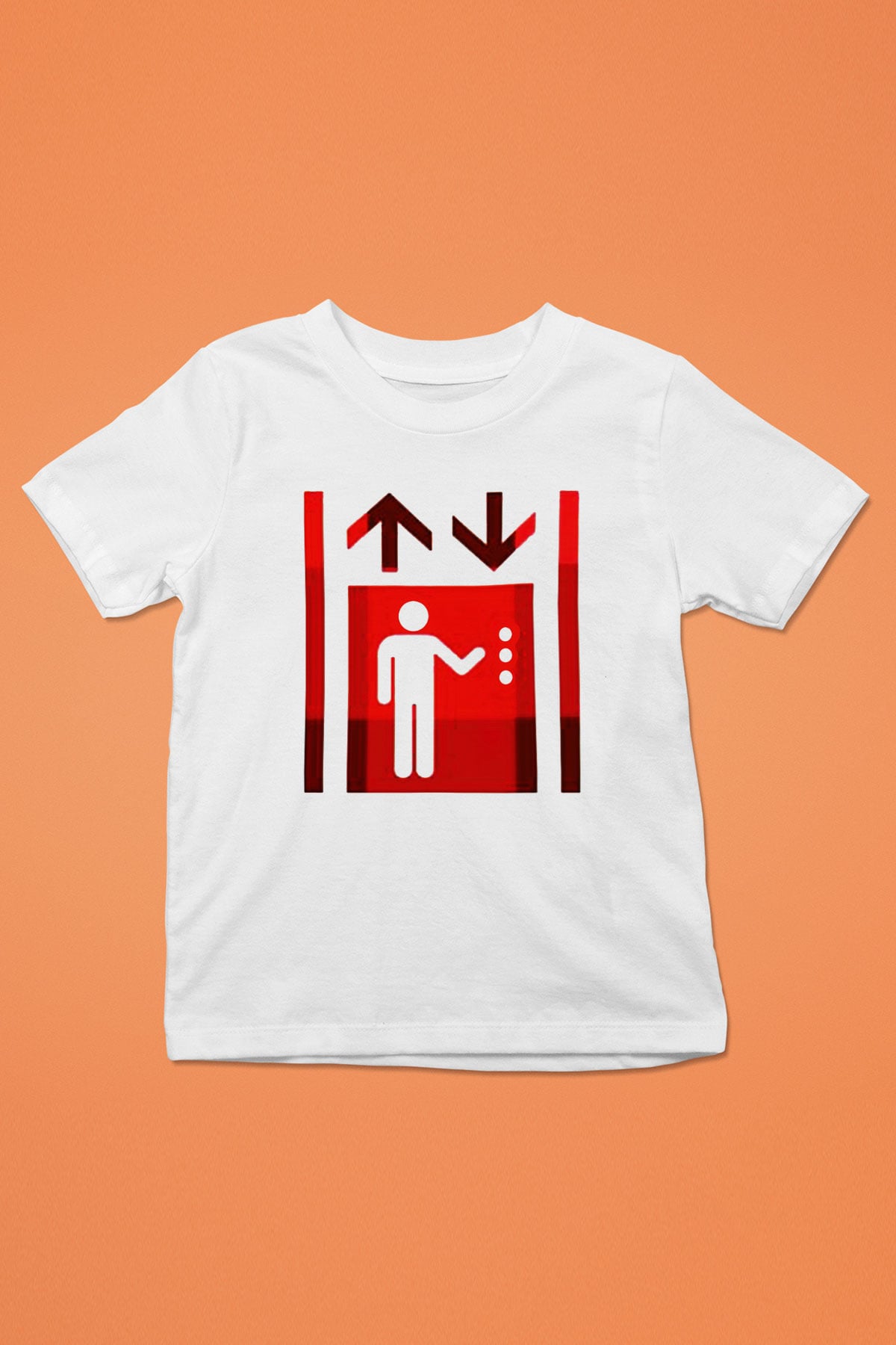 Asansörcü Baskılı Beyaz Unisex Çocuk Tişört