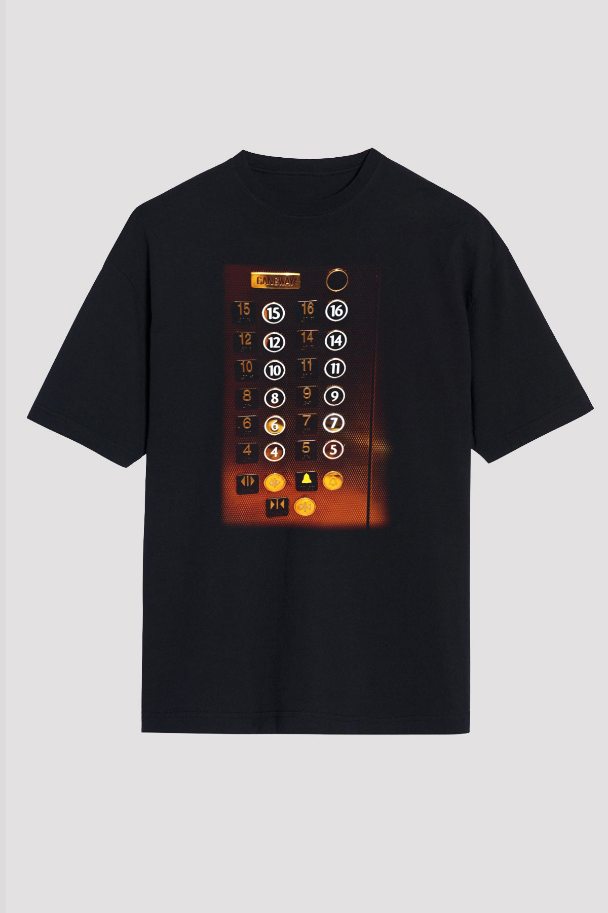 Asansörcü Siyah Unisex Oversize Tişört T-Shirt