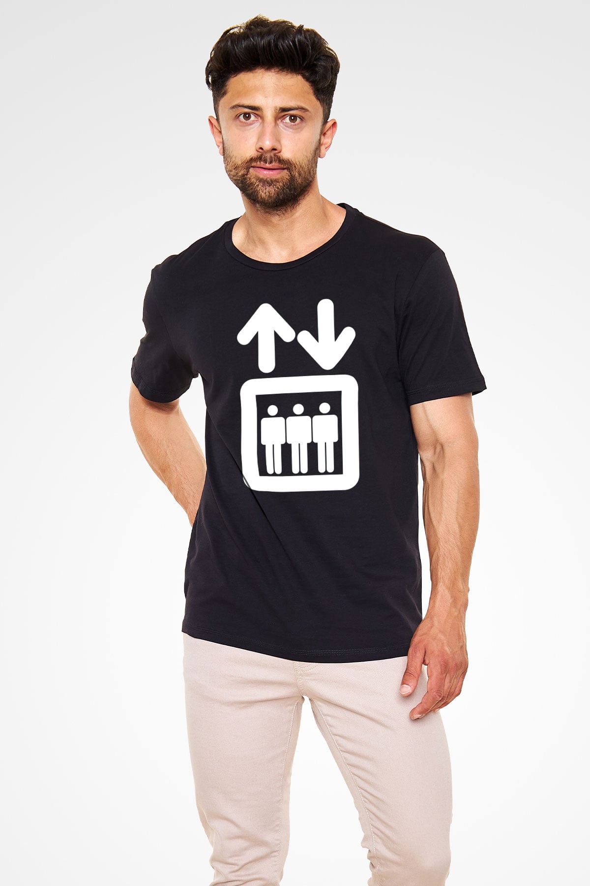 Asansörcü Siyah Unisex Tişört T-Shirt - TişörtFabrikası