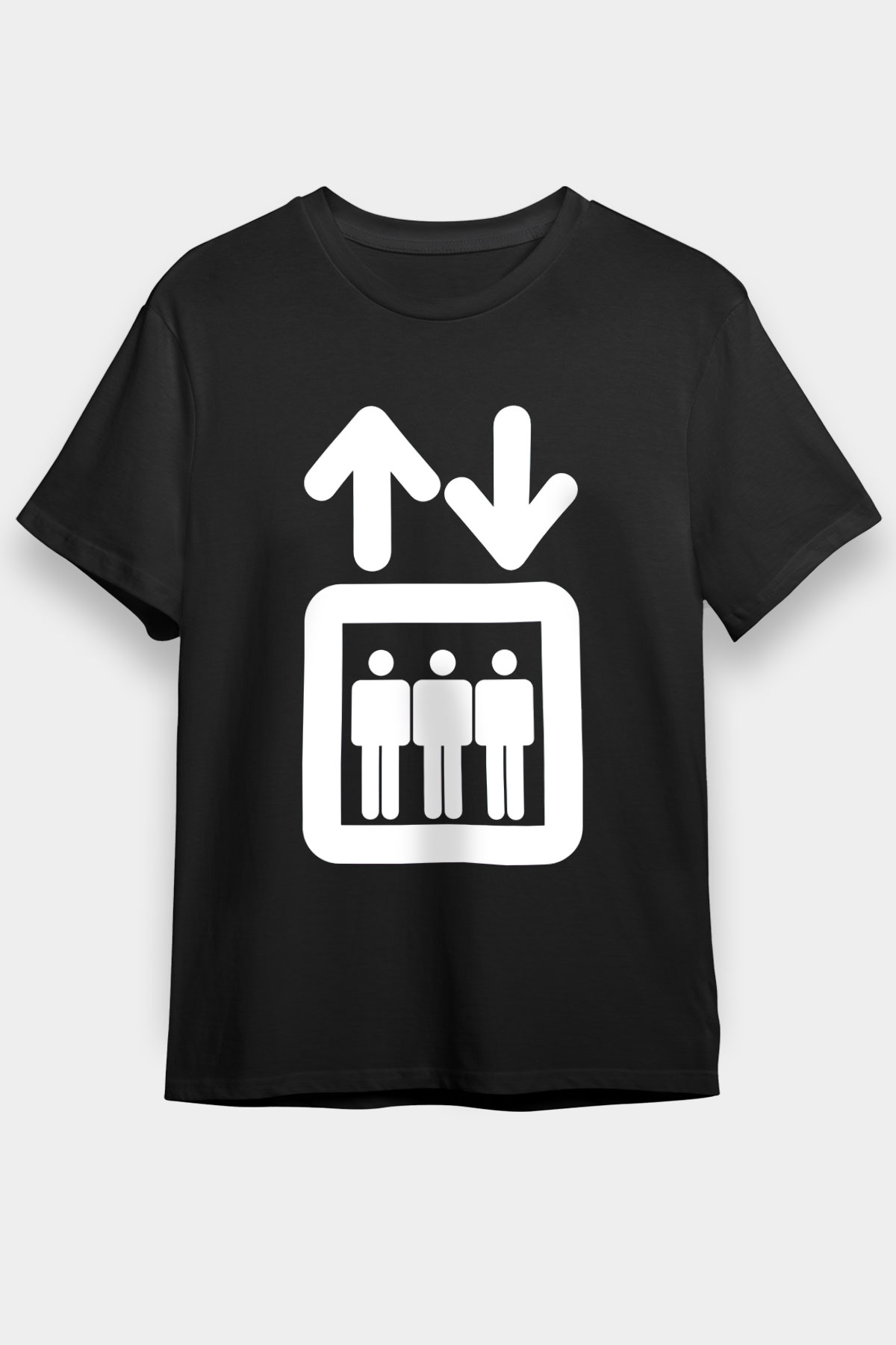 Asansörcü Siyah Unisex Tişört T-Shirt - TişörtFabrikası