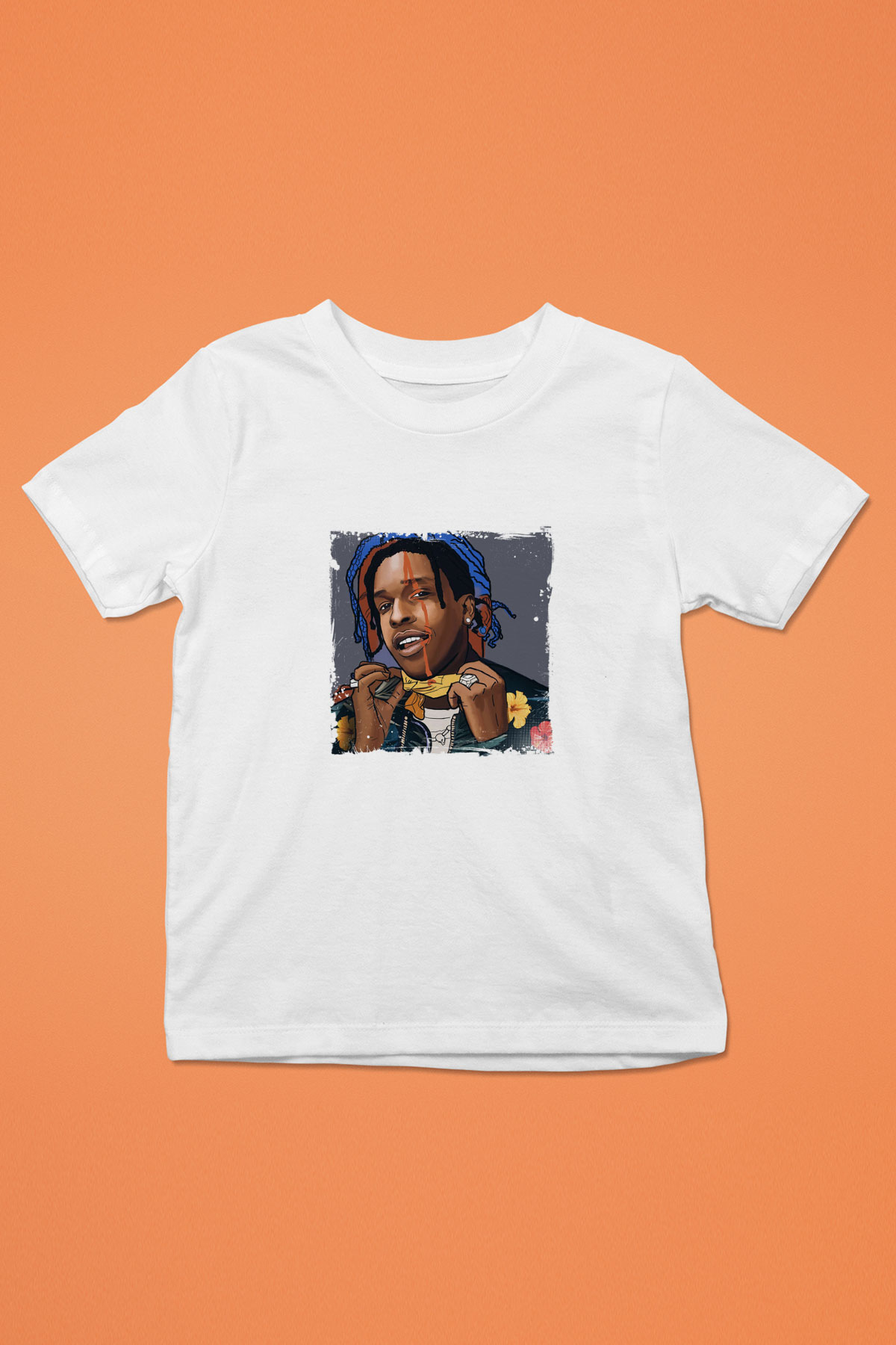 ASAP Mob Baskılı Unisex Beyaz Çocuk Tişört