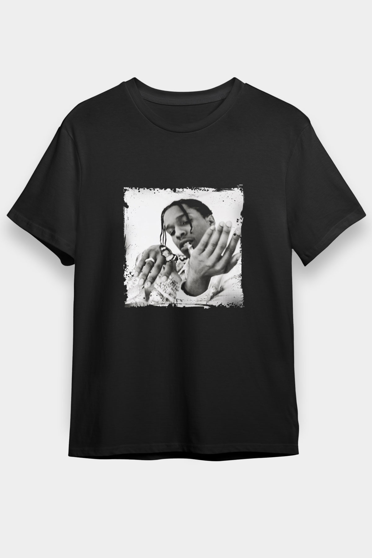 ASAP Mob Baskılı Unisex Siyah Tişört
