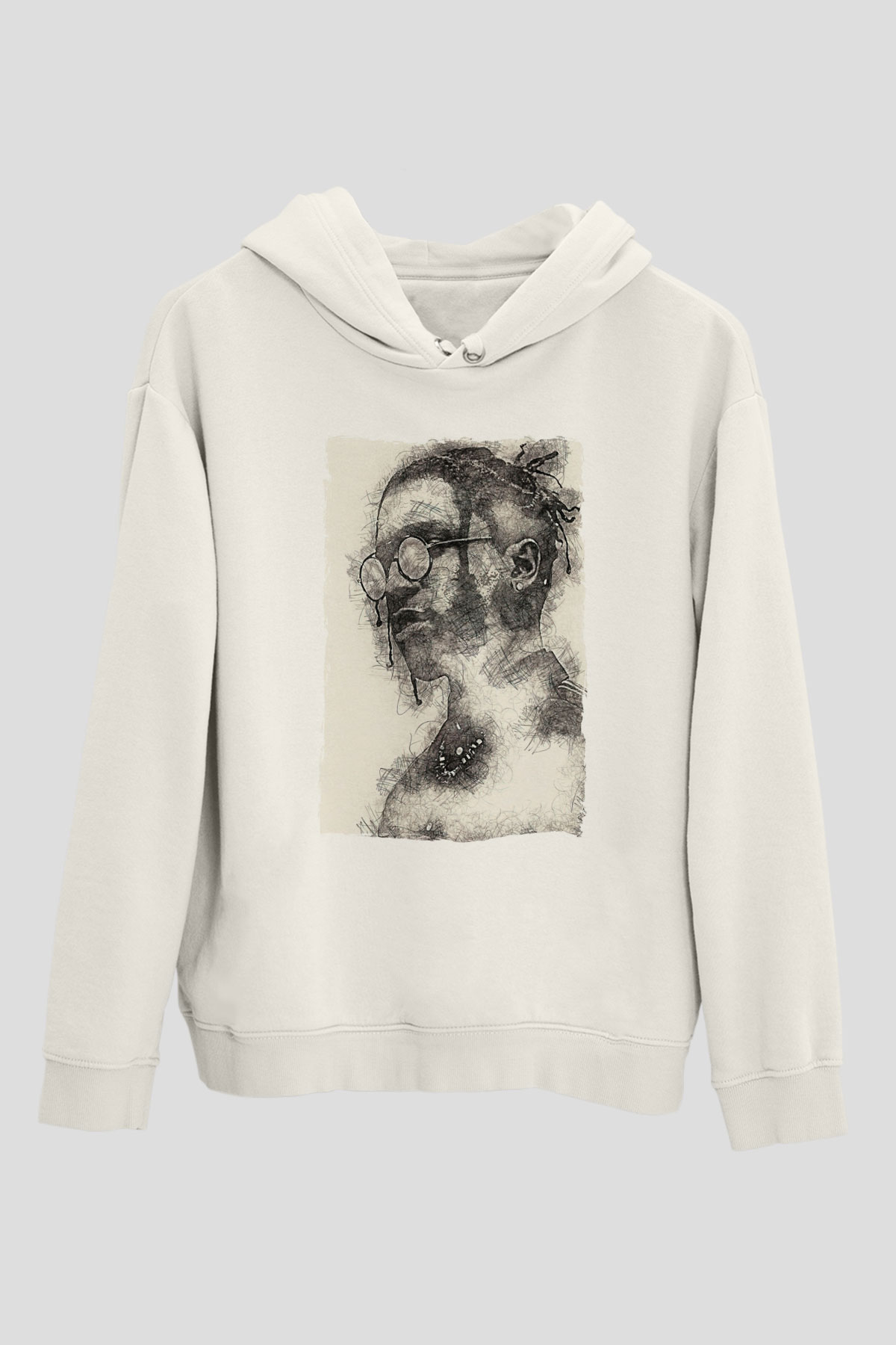 ASAP Mob Beyaz Unisex Kapüşonlu Sweatshirt