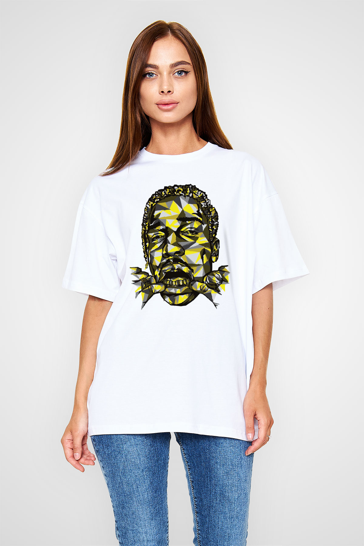 ASAP Mob Beyaz Oversize Tişört Oversize T-shirt - TişörtFabrikası