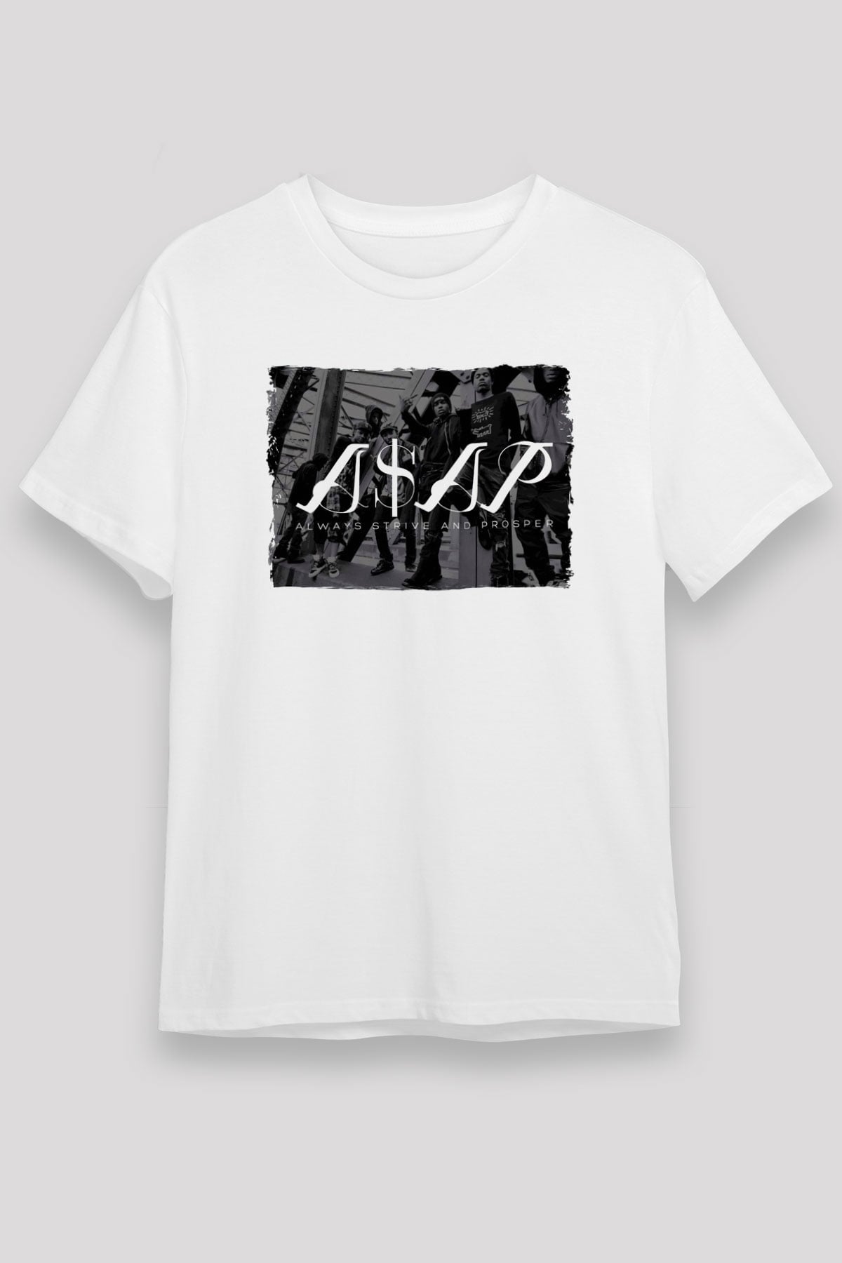 ASAP Mob Beyaz Unisex Tişört T-Shirt - TişörtFabrikası