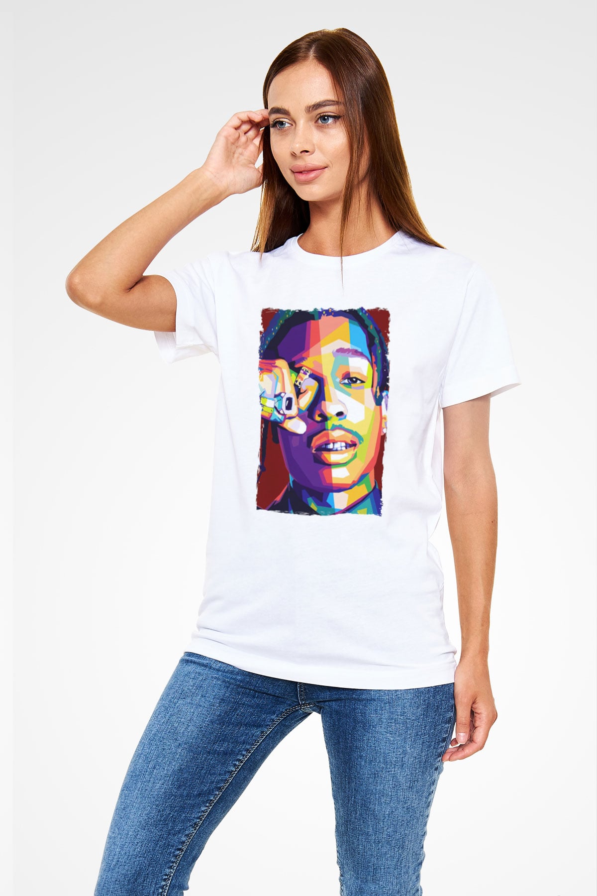 ASAP Mob Beyaz Unisex Tişört T-Shirt - TişörtFabrikası