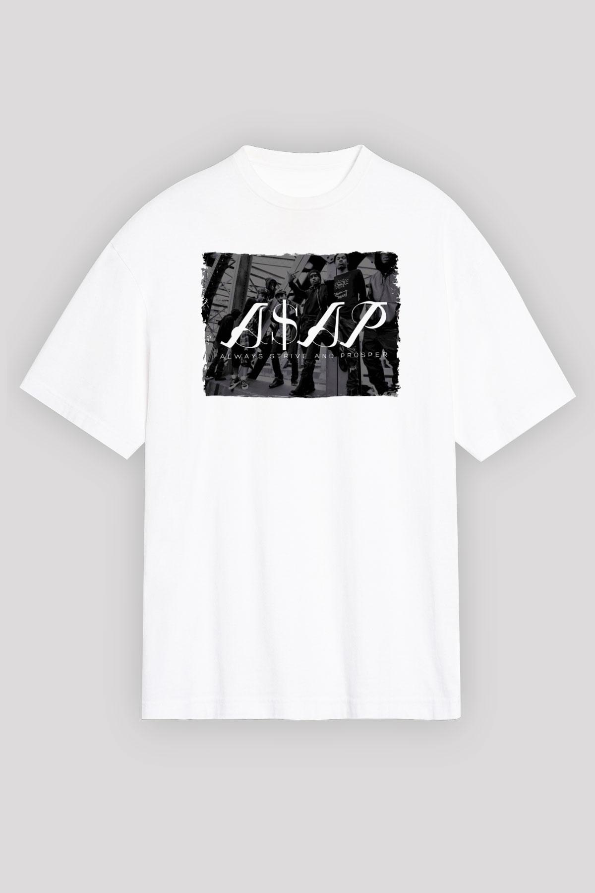 ASAP Mob Beyaz Oversize Tişört Oversize T-shirt - TişörtFabrikası