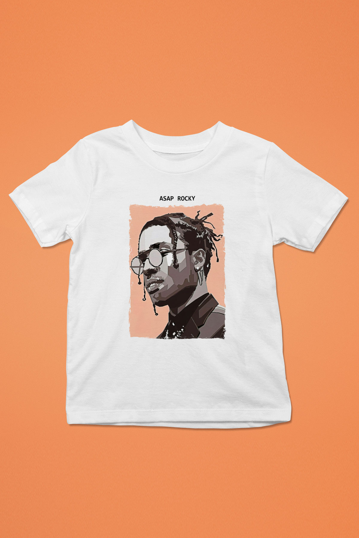 Asap Rocky Baskılı Beyaz Unisex Beyaz Çocuk Tişört - Tshirt