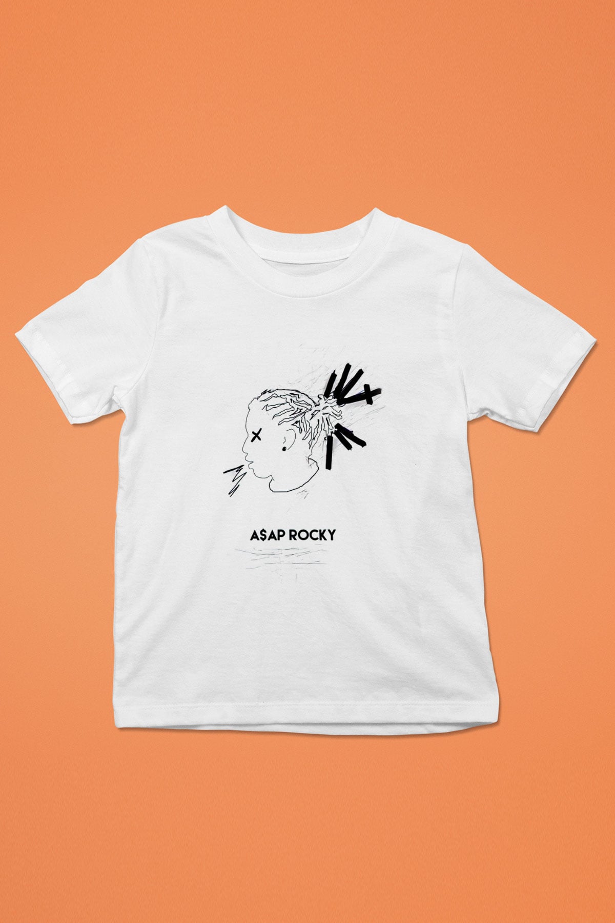 ASAP Rocky Baskılı Beyaz Unisex Çocuk Tişört