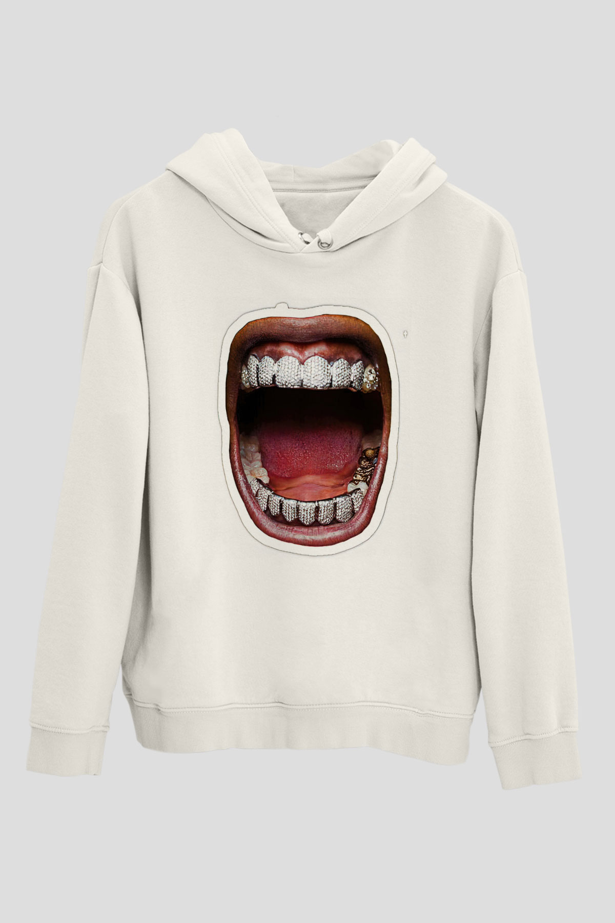Asap Rocky Baskılı Beyaz Unisex Kapüşonlu Sweatshirt
