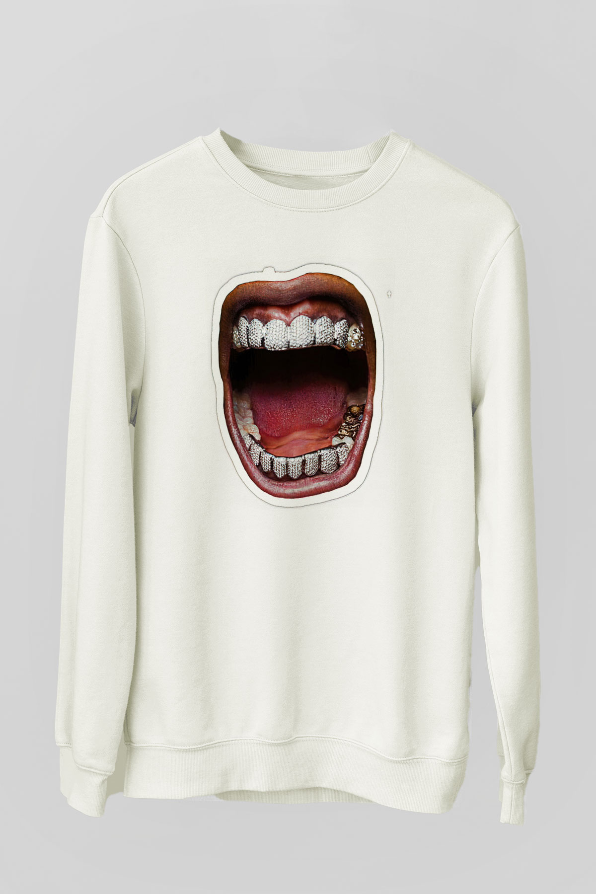 Asap Rocky Baskılı Beyaz Unisex Sweatshirt