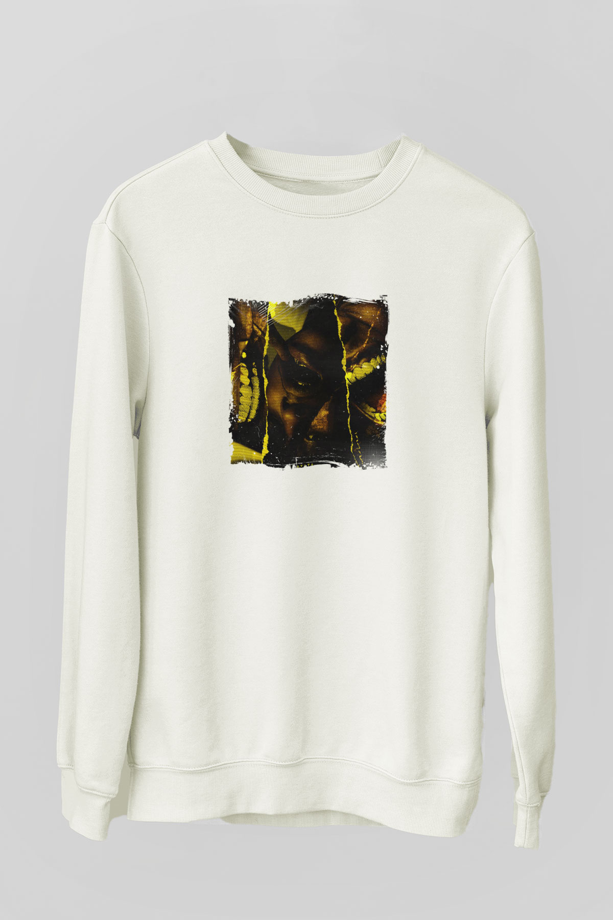 ASAP Rocky Baskılı Unisex Beyaz Sweatshirt