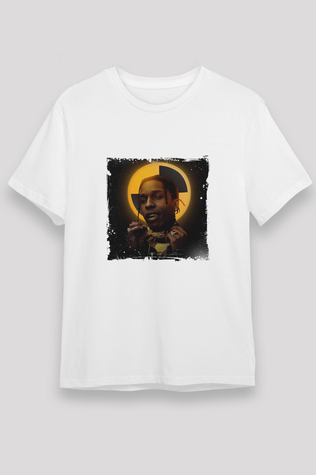 ASAP Rocky Baskılı Unisex Beyaz Tişört
