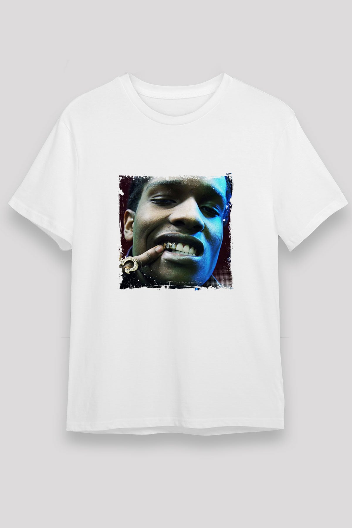 ASAP Rocky Baskılı Unisex Beyaz Tişört