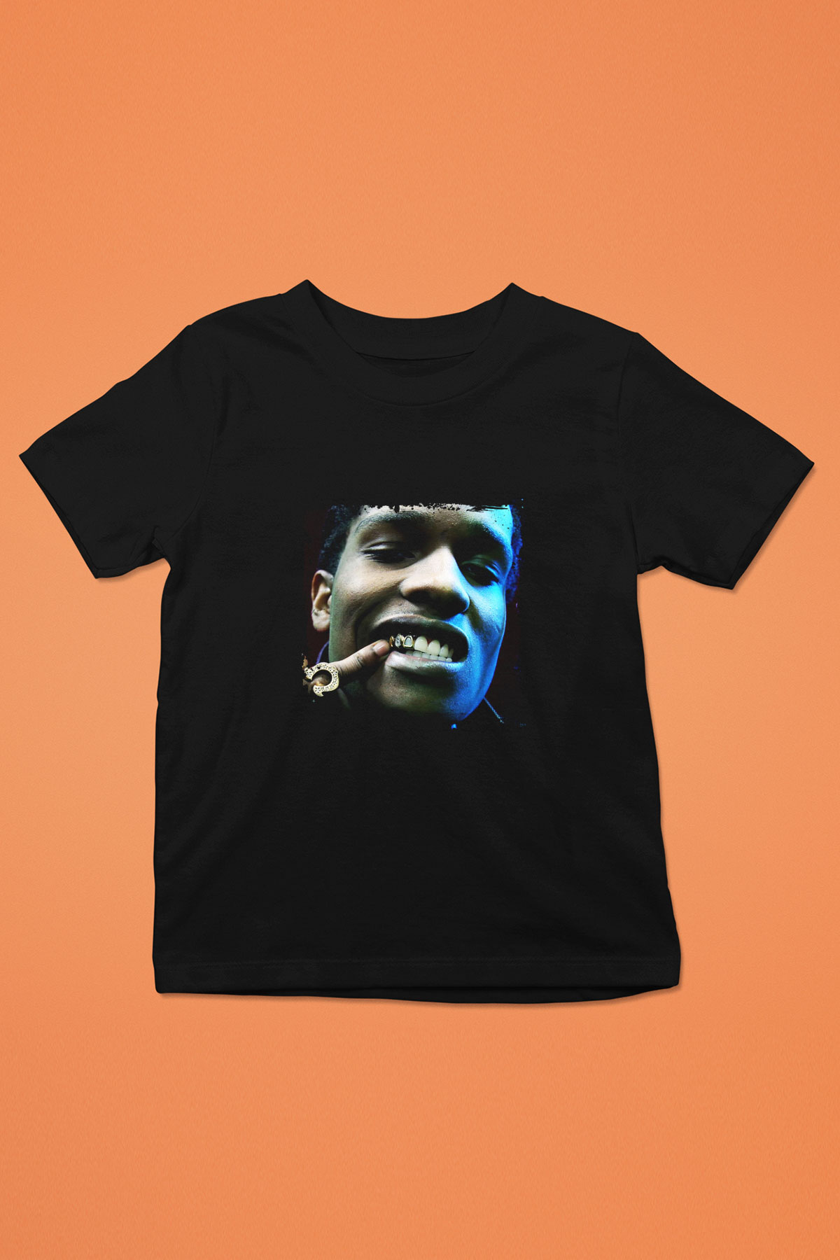 ASAP Rocky Baskılı Unisex Siyah Çocuk Tişört