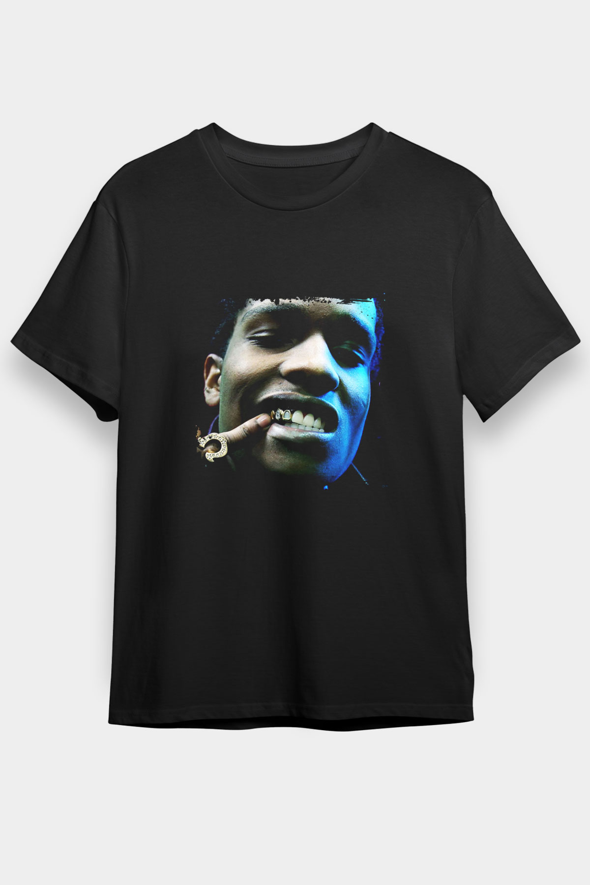 ASAP Rocky Baskılı Unisex Siyah Tişört