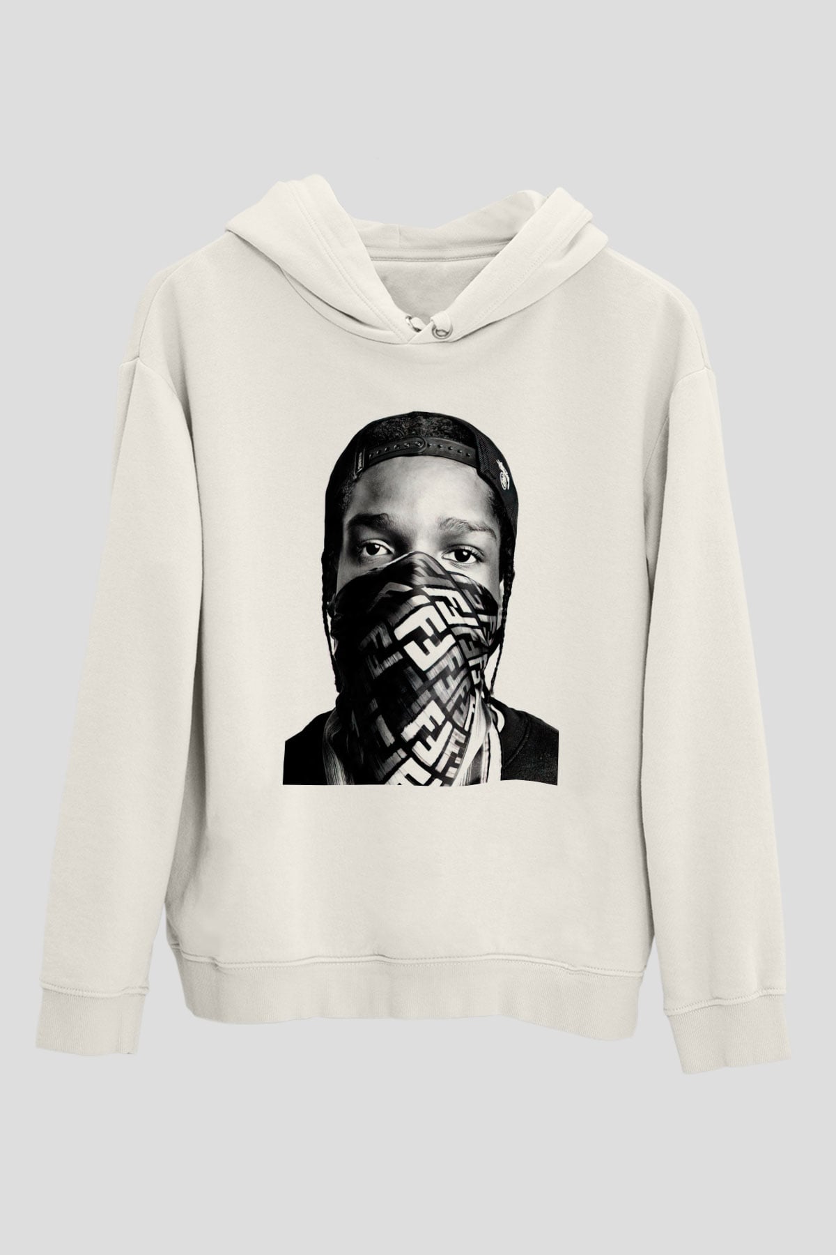ASAP Rocky Beyaz Unisex Kapşonlu Sweatshirt