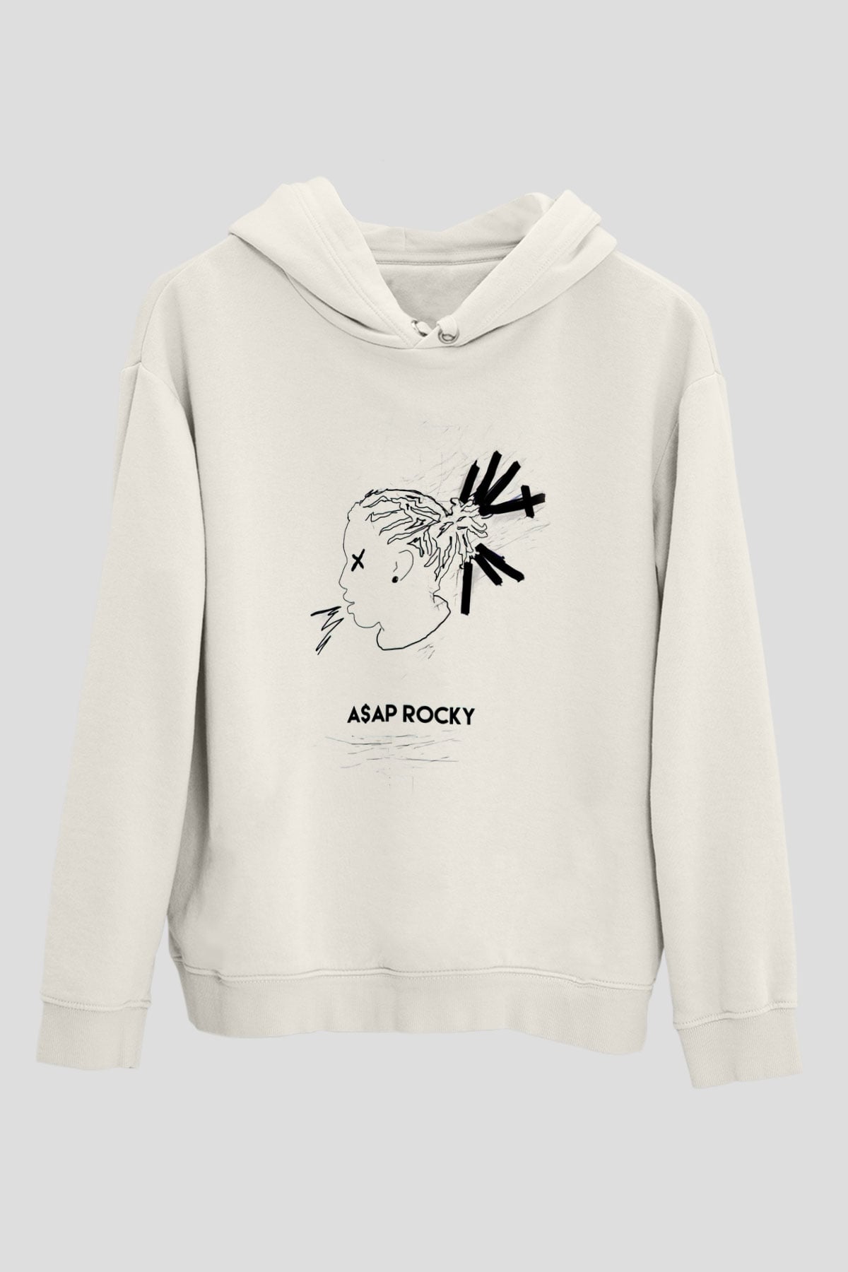 ASAP Rocky Beyaz Unisex Kapşonlu Sweatshirt