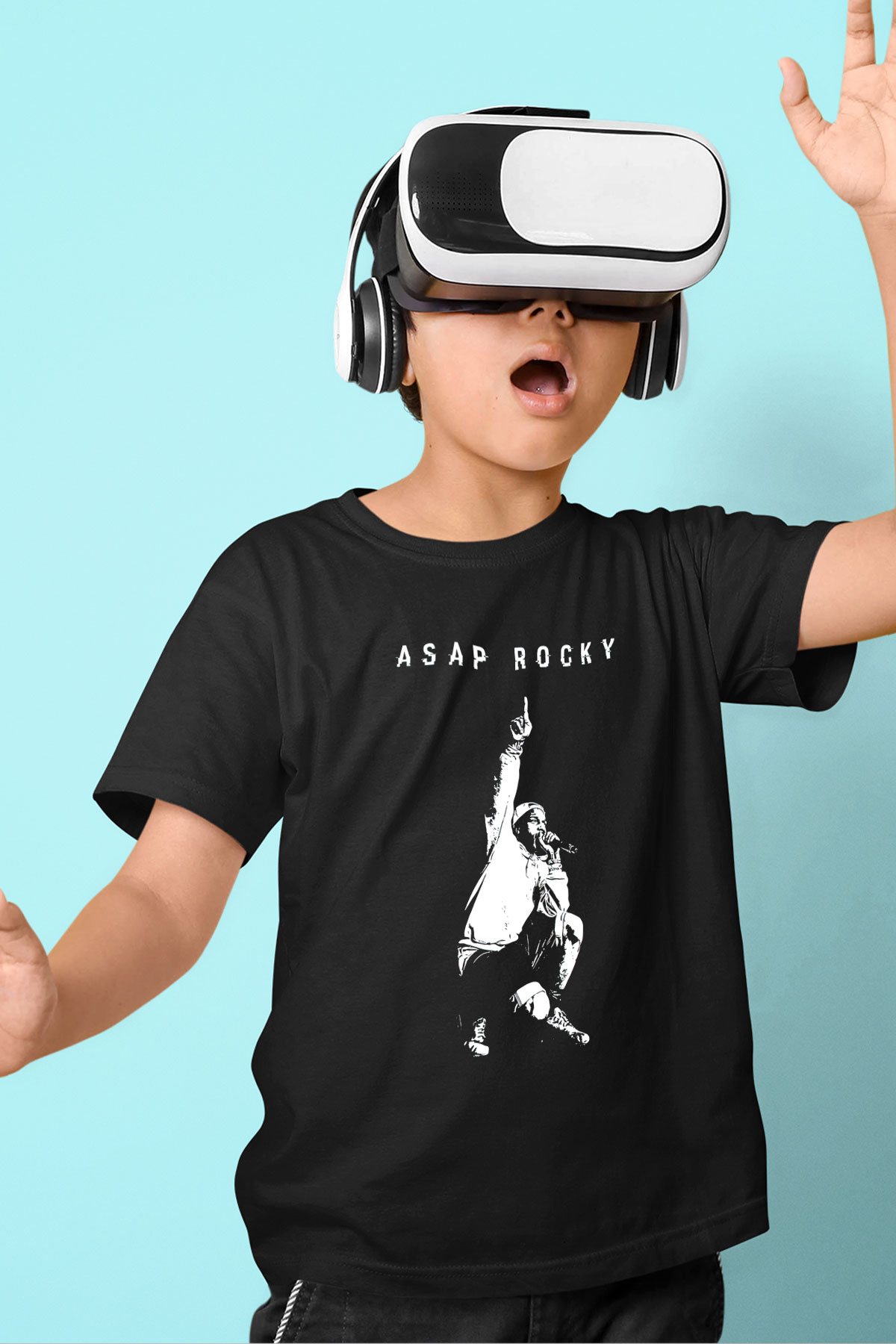 ASAP Rocky Siyah Unisex Çocuk Tişört