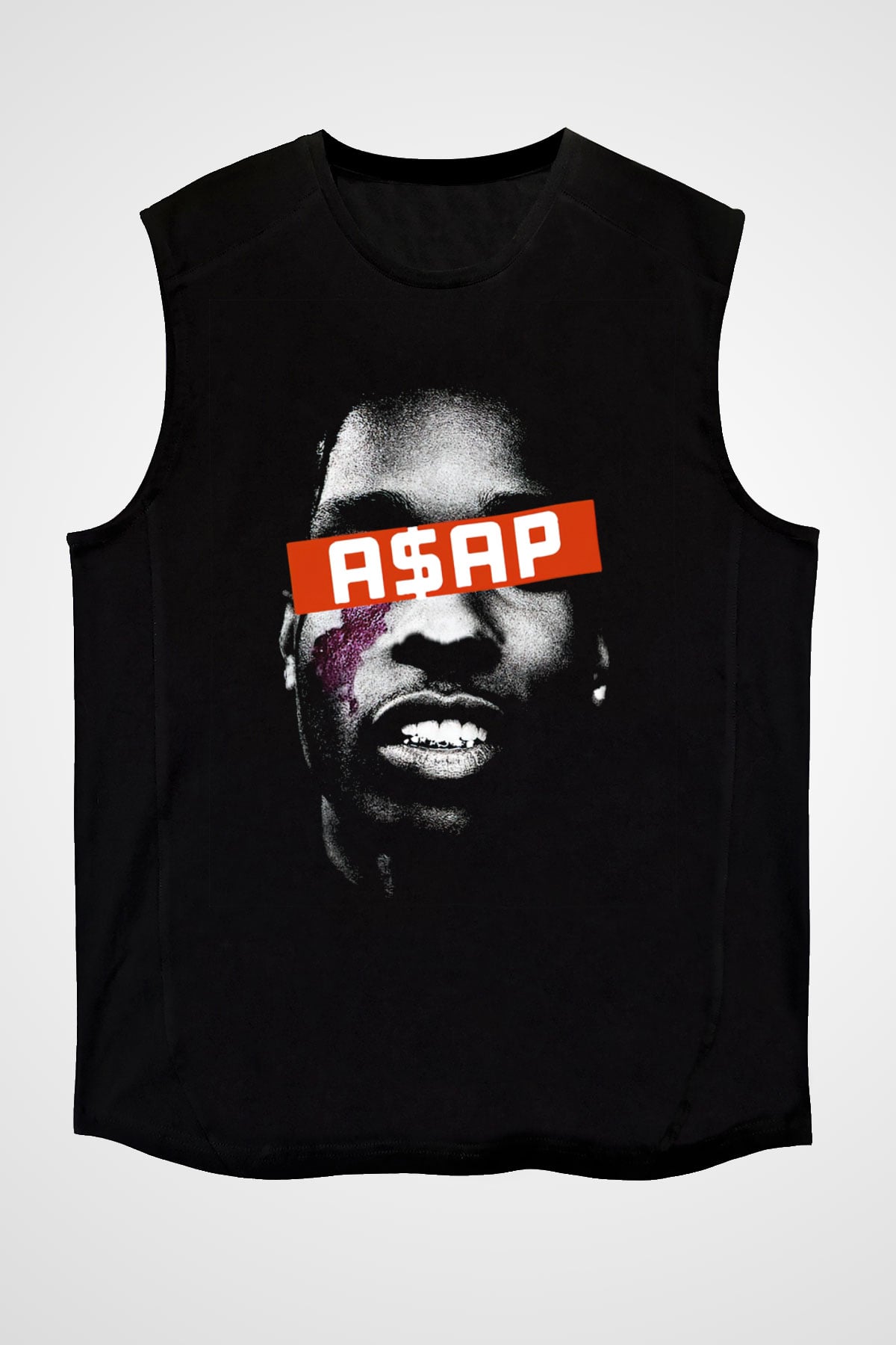 ASAP Rocky Siyah Unisex Kolsuz Tişört