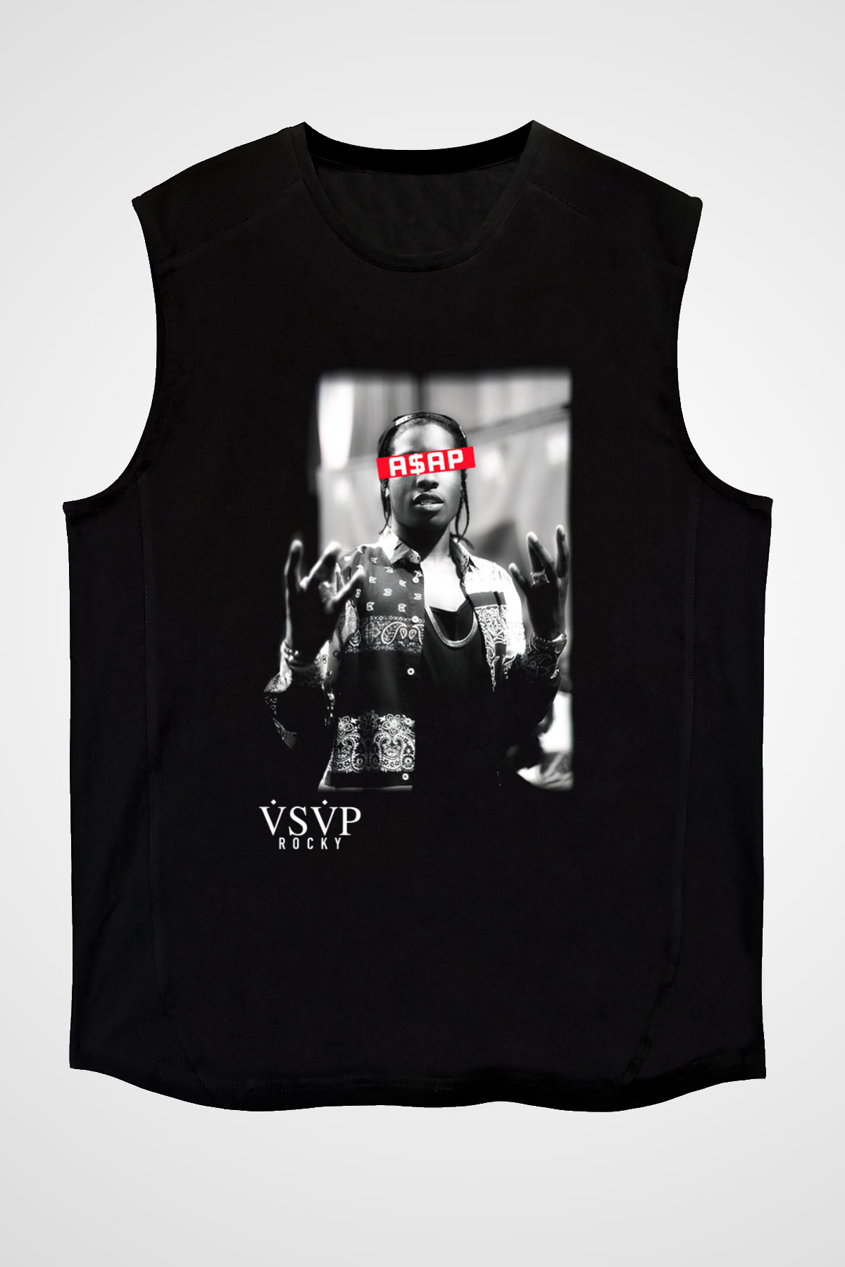 Asap Rocky Siyah Unisex Kolsuz Tişört