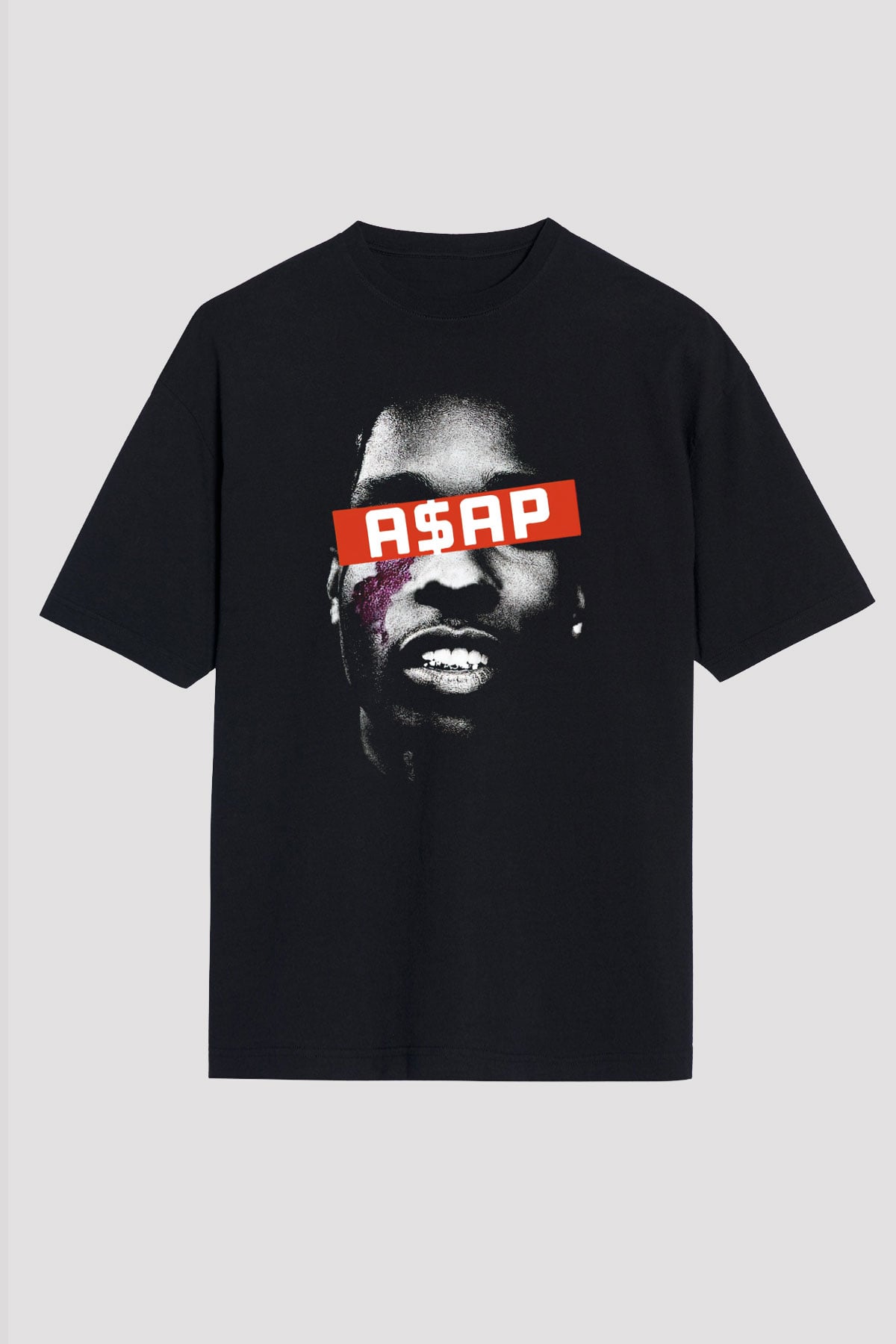 ASAP Rocky Siyah Unisex Oversize Tişört T-Shirt