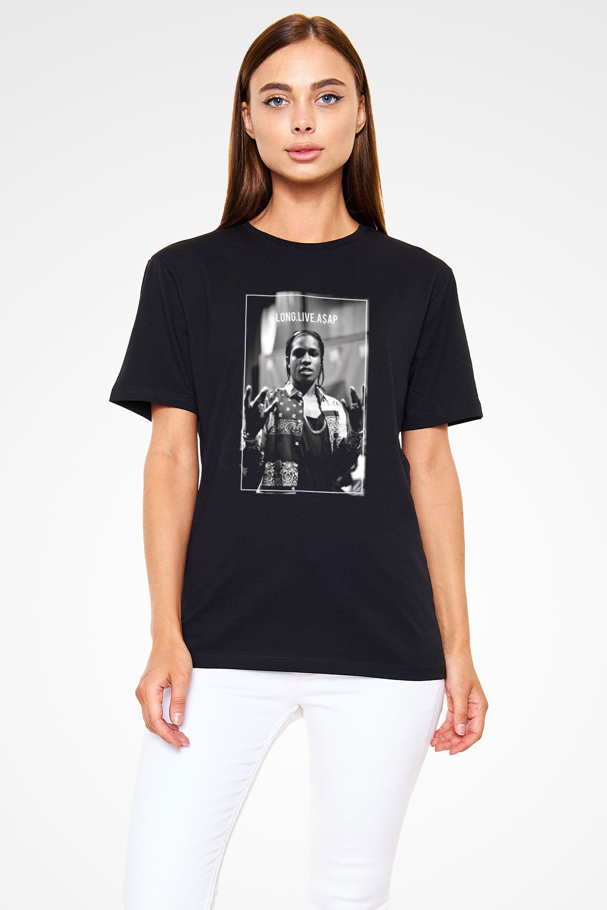 ASAP Rocky Siyah Unisex Tişört T-Shirt - TişörtFabrikası