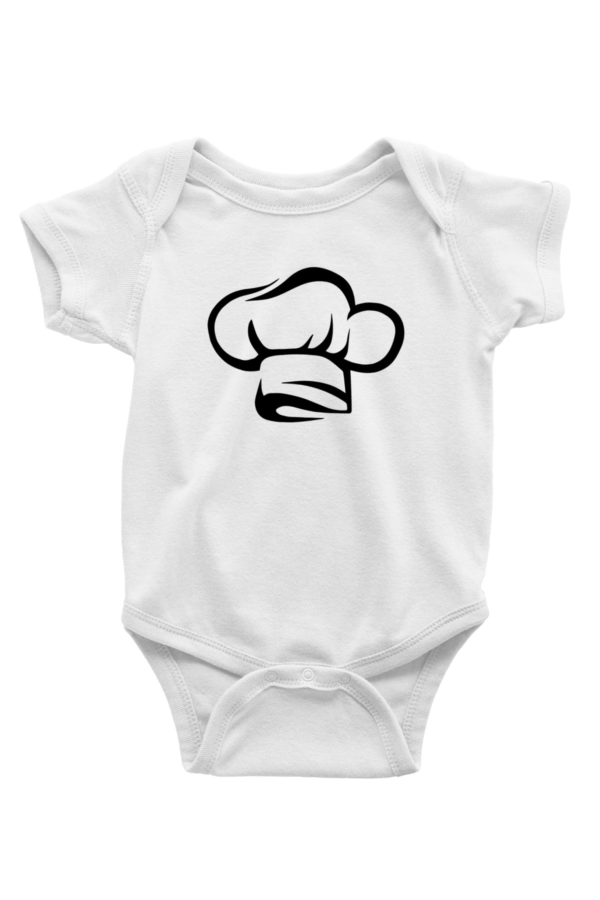 Aşçı Baskılı Beyaz Unisex Bebek Body - Zıbın