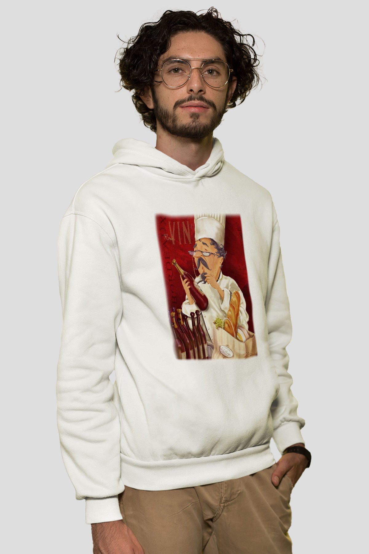 Aşçı Beyaz Unisex Hoodie