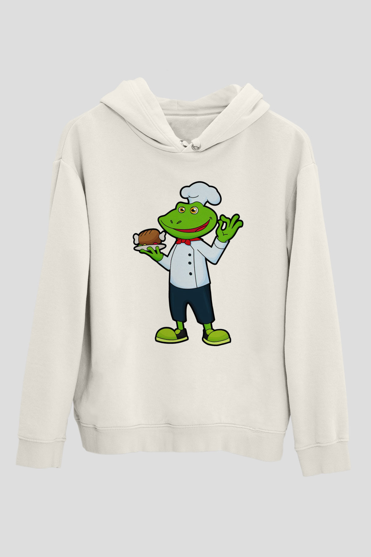Aşçı Beyaz Unisex Kapüşonlu Sweatshirt