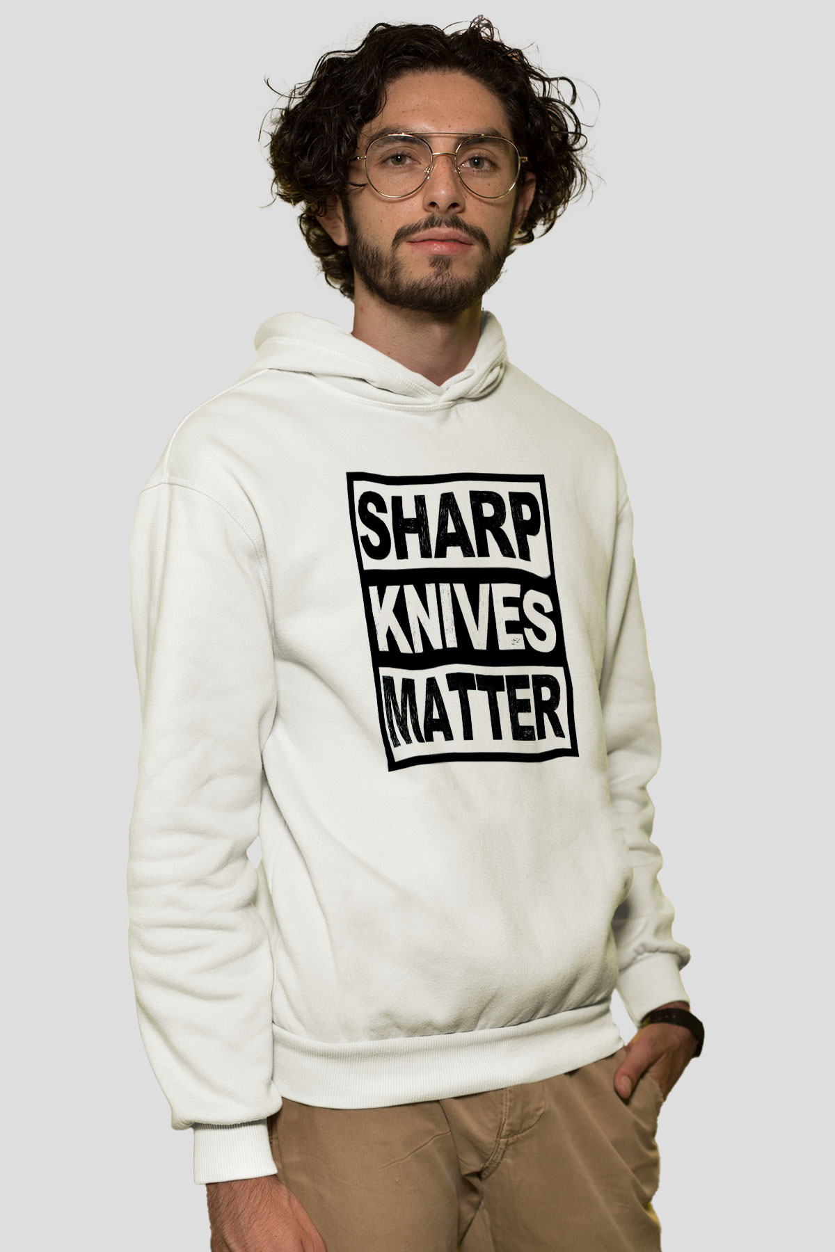 Aşçı Beyaz Unisex Kapüşonlu Sweatshirt
