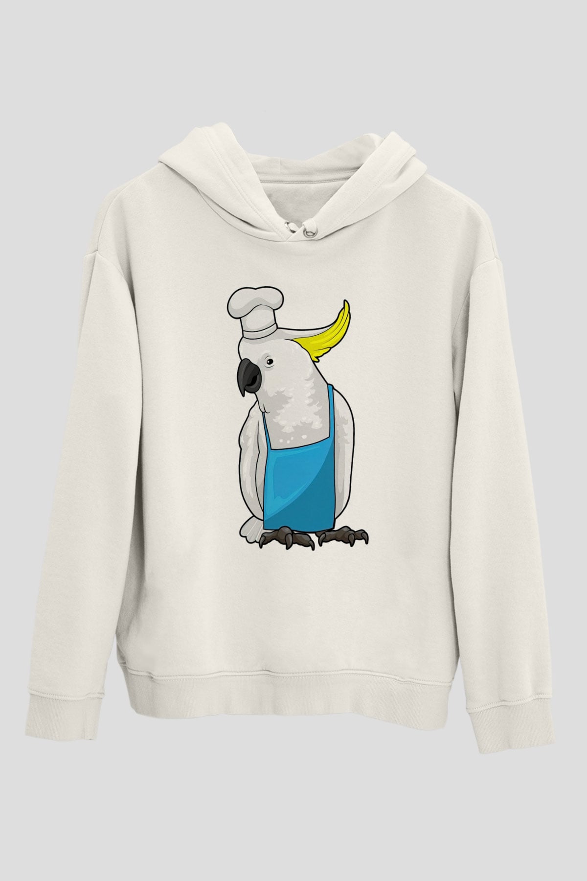 Aşçı Beyaz Unisex Kapüşonlu Sweatshirt