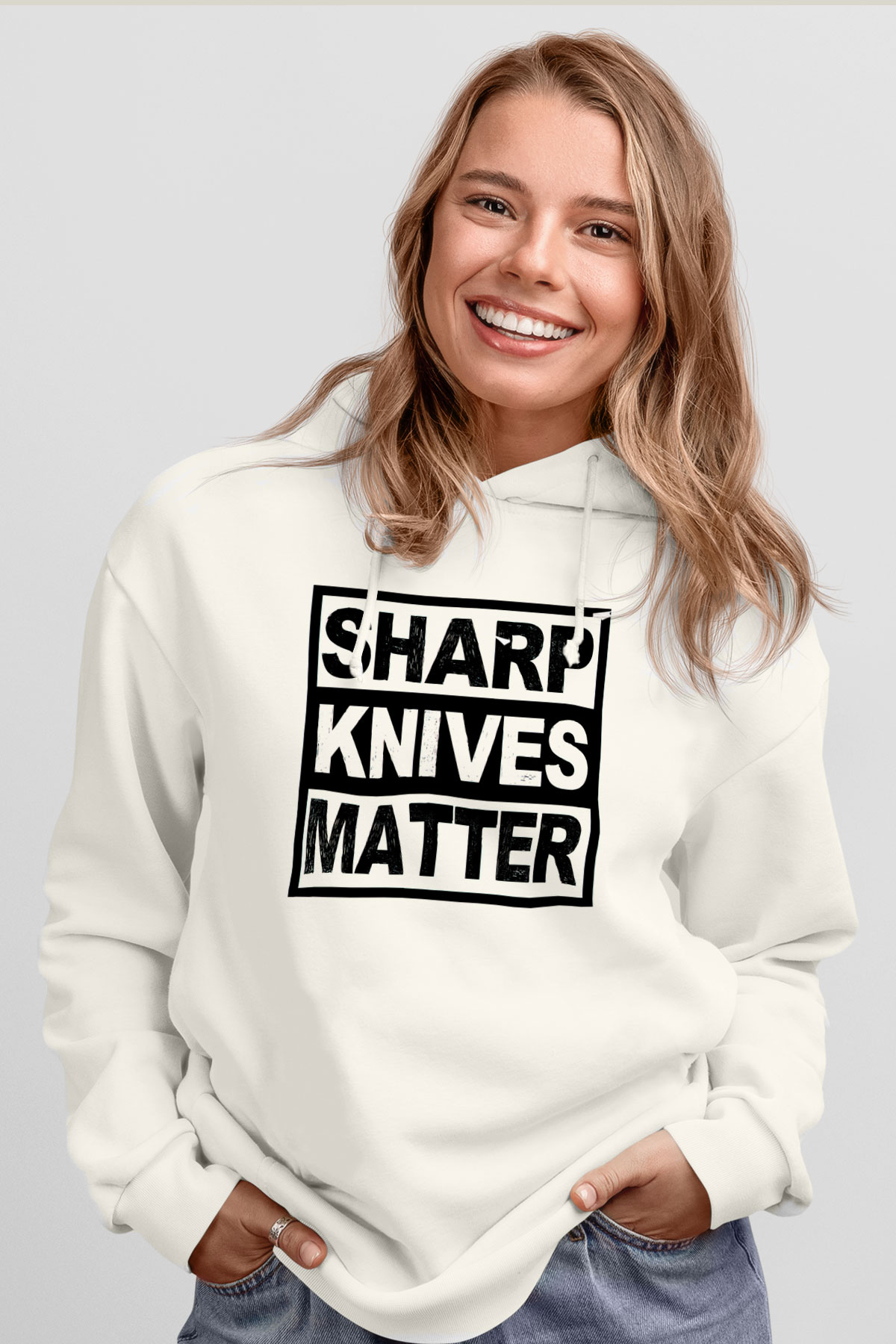 Aşçı Beyaz Unisex Kapüşonlu Sweatshirt