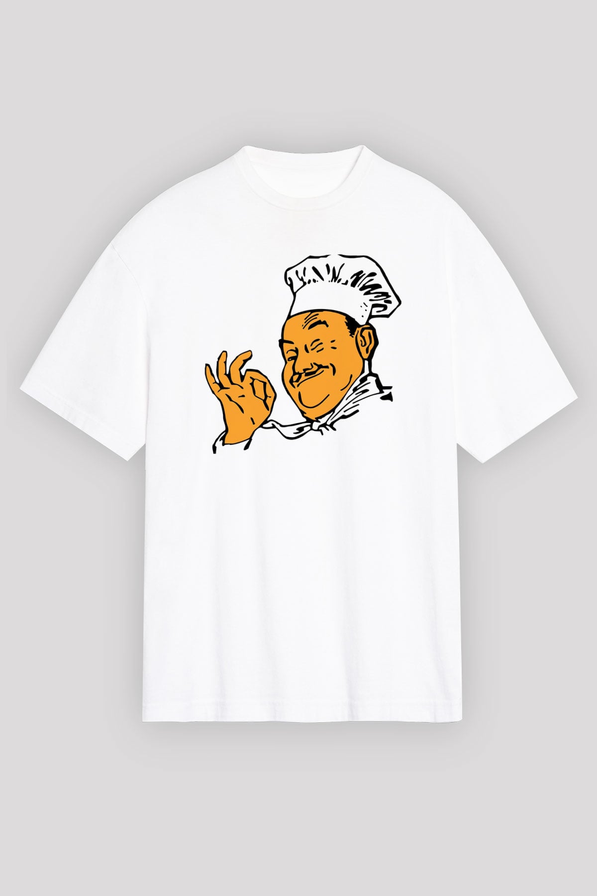 Aşçı Beyaz Unisex Oversize Tişört T-Shirt