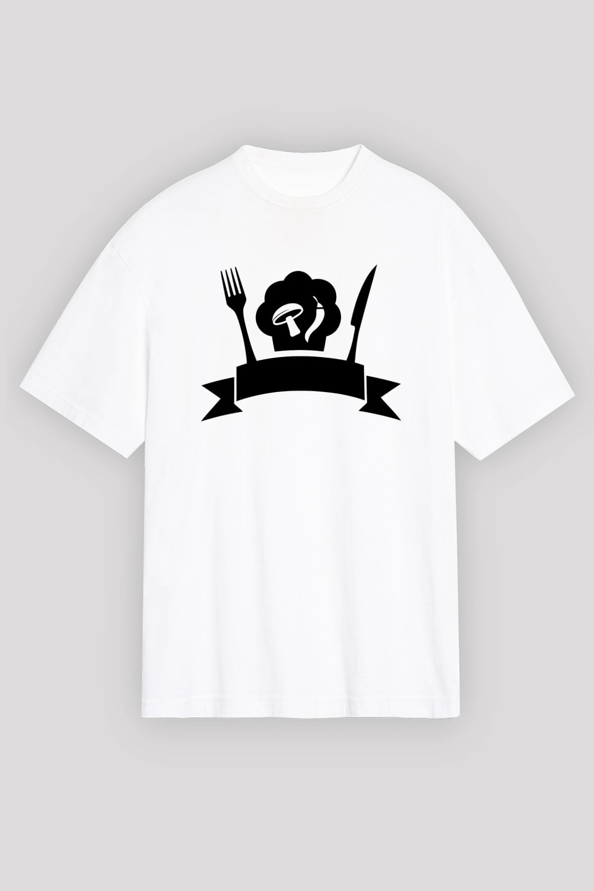 Aşçı Beyaz Unisex Oversize Tişört T-Shirt