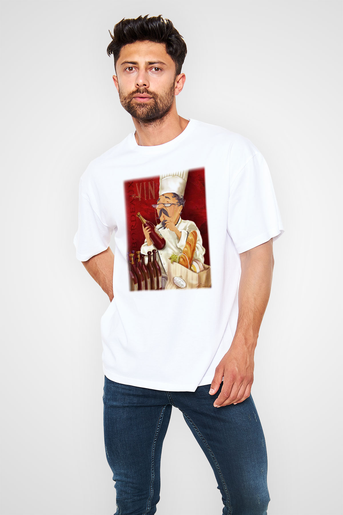 Aşçı Beyaz Unisex Oversize Tişört T-Shirt