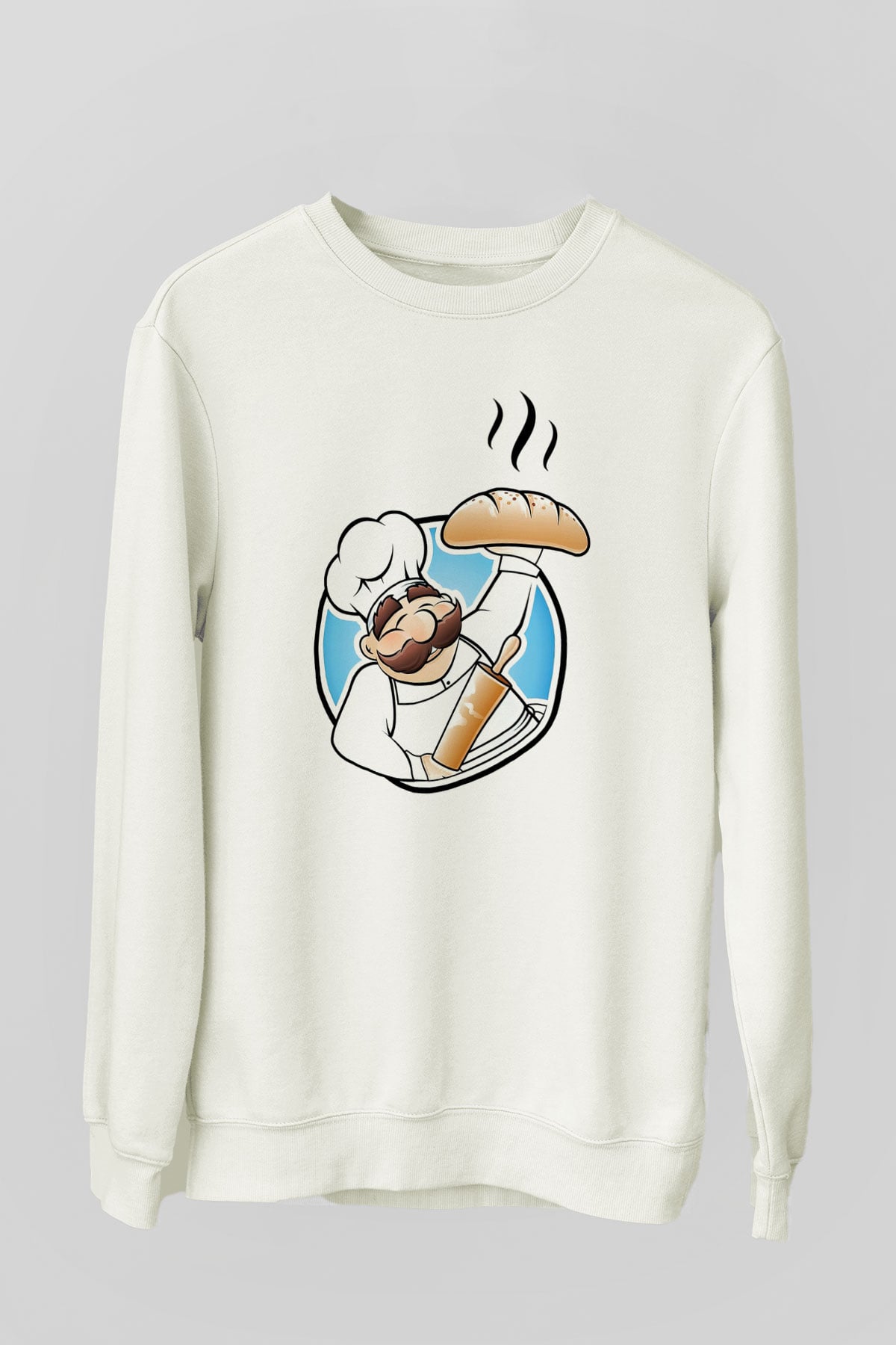 Aşçı Beyaz Unisex Sweatshirt