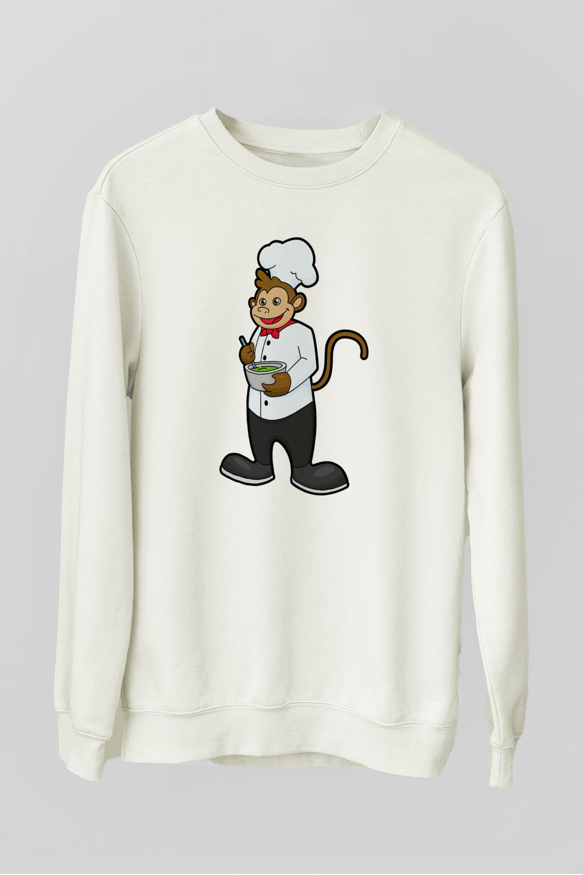 Aşçı Beyaz Unisex Sweatshirt