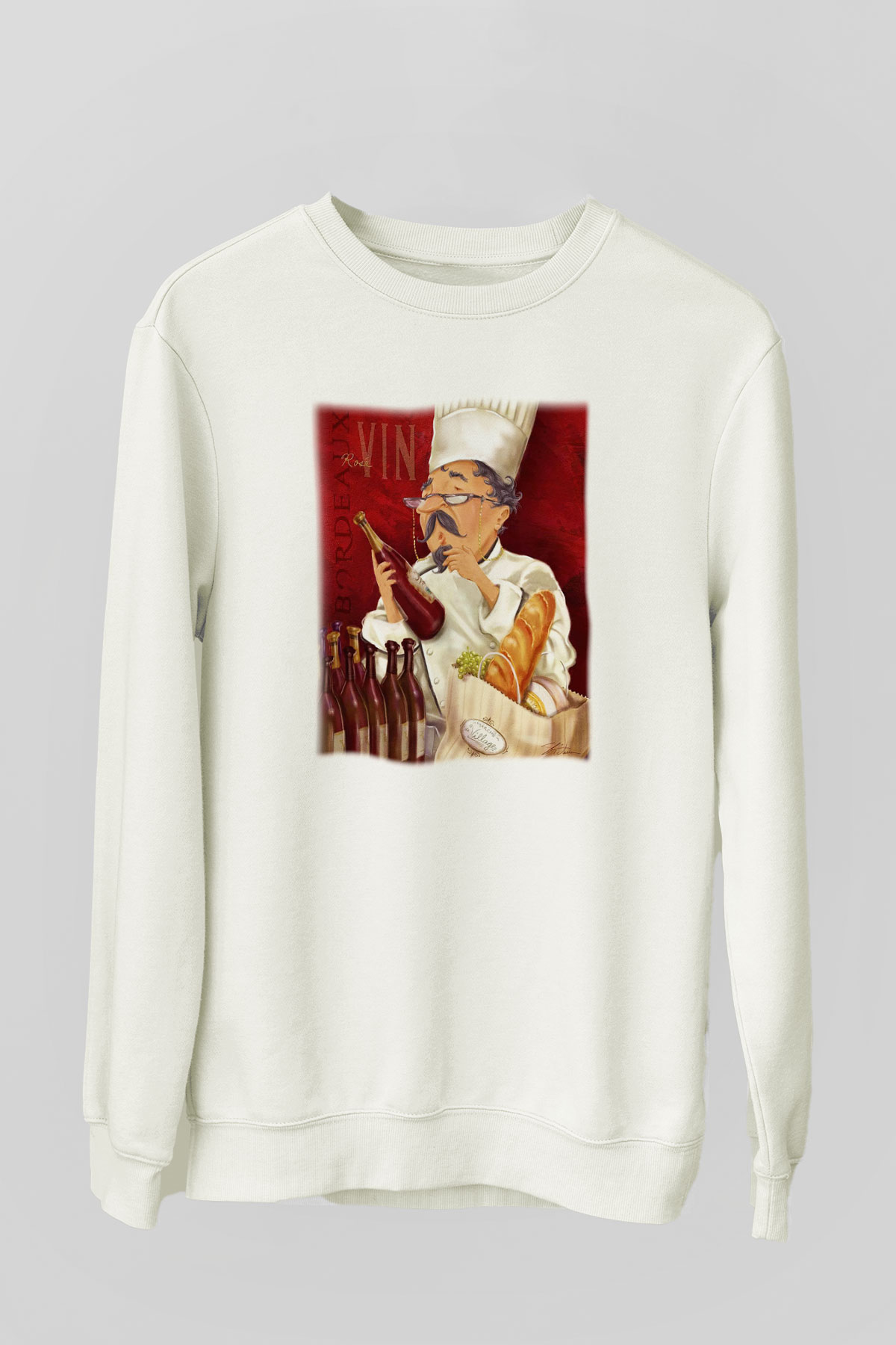 Aşçı Beyaz Unisex Sweatshirt