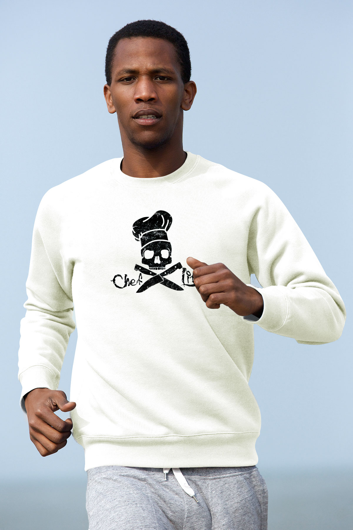 Aşçı Beyaz Unisex Sweatshirt