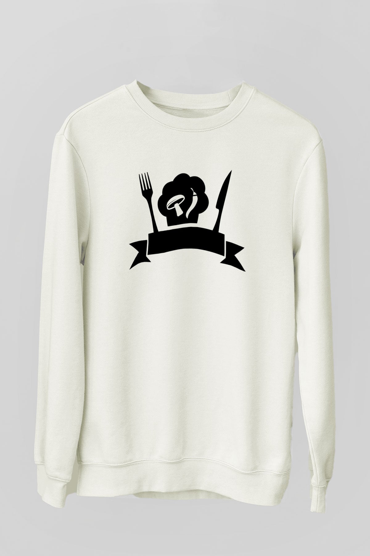 Aşçı Beyaz Unisex Sweatshirt
