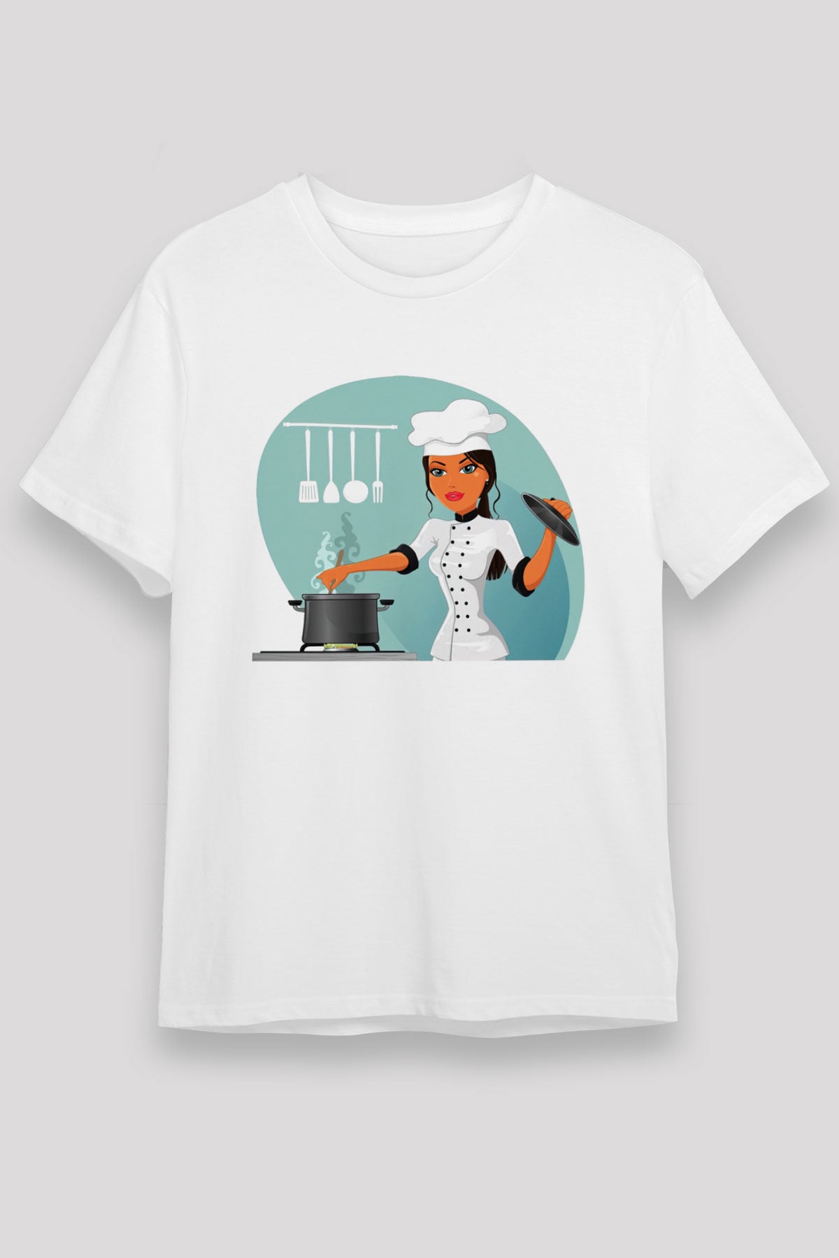 Aşçı Beyaz Unisex Tişört T-Shirt - TişörtFabrikası