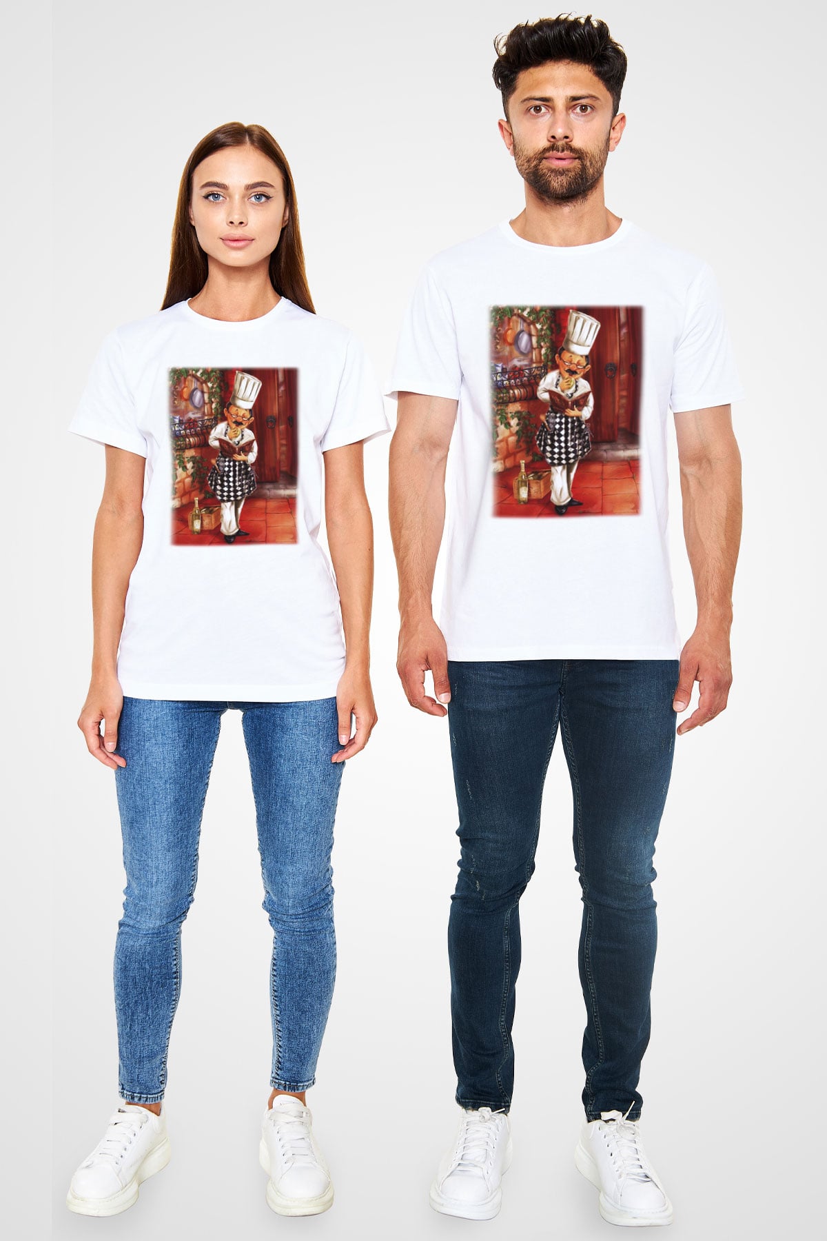 Aşçı Beyaz Unisex Tişört T-Shirt - TişörtFabrikası