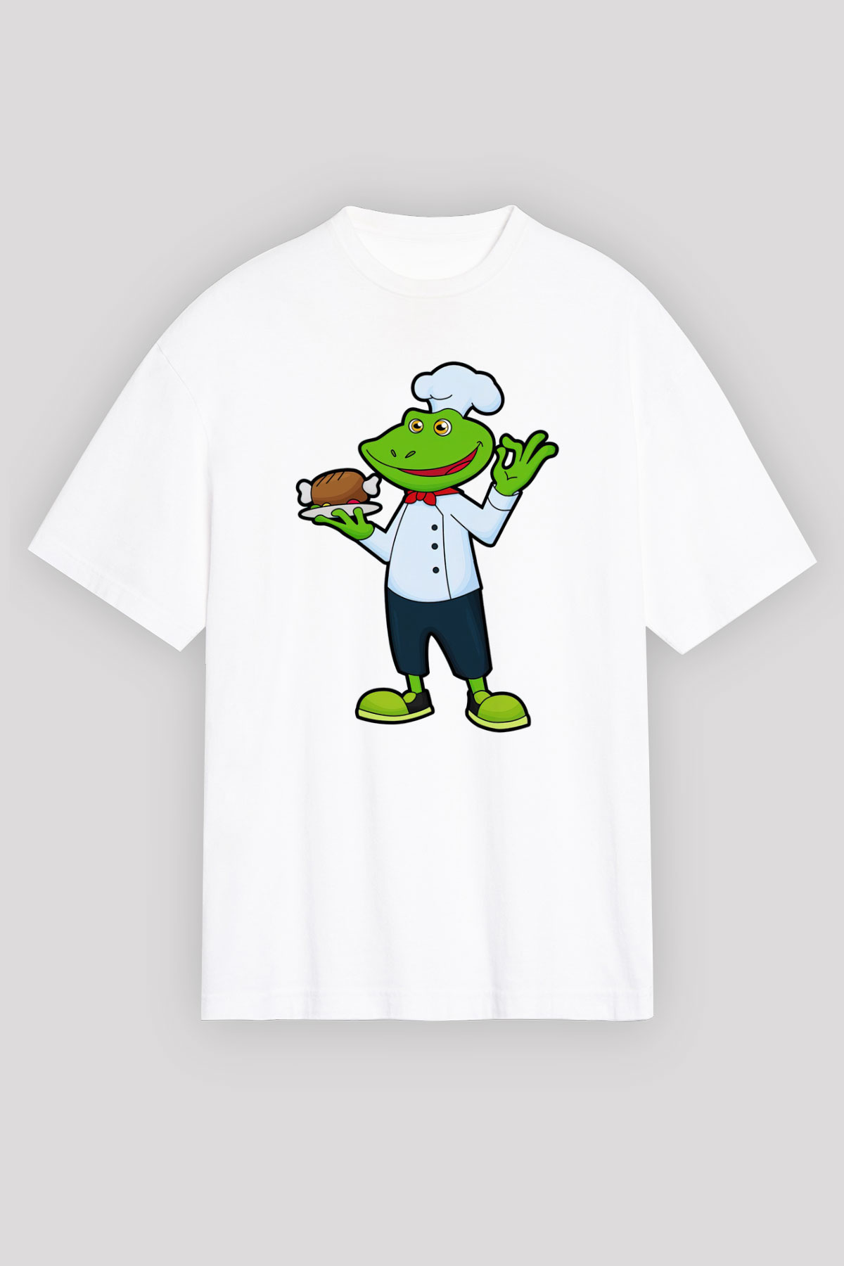 Aşçı Beyaz Oversize Tişört Oversize T-shirt - TişörtFabrikası