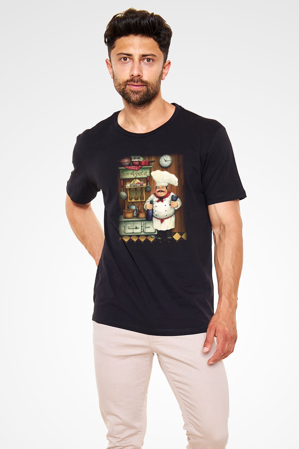 Aşçı Siyah Unisex Tişört T-Shirt - TişörtFabrikası