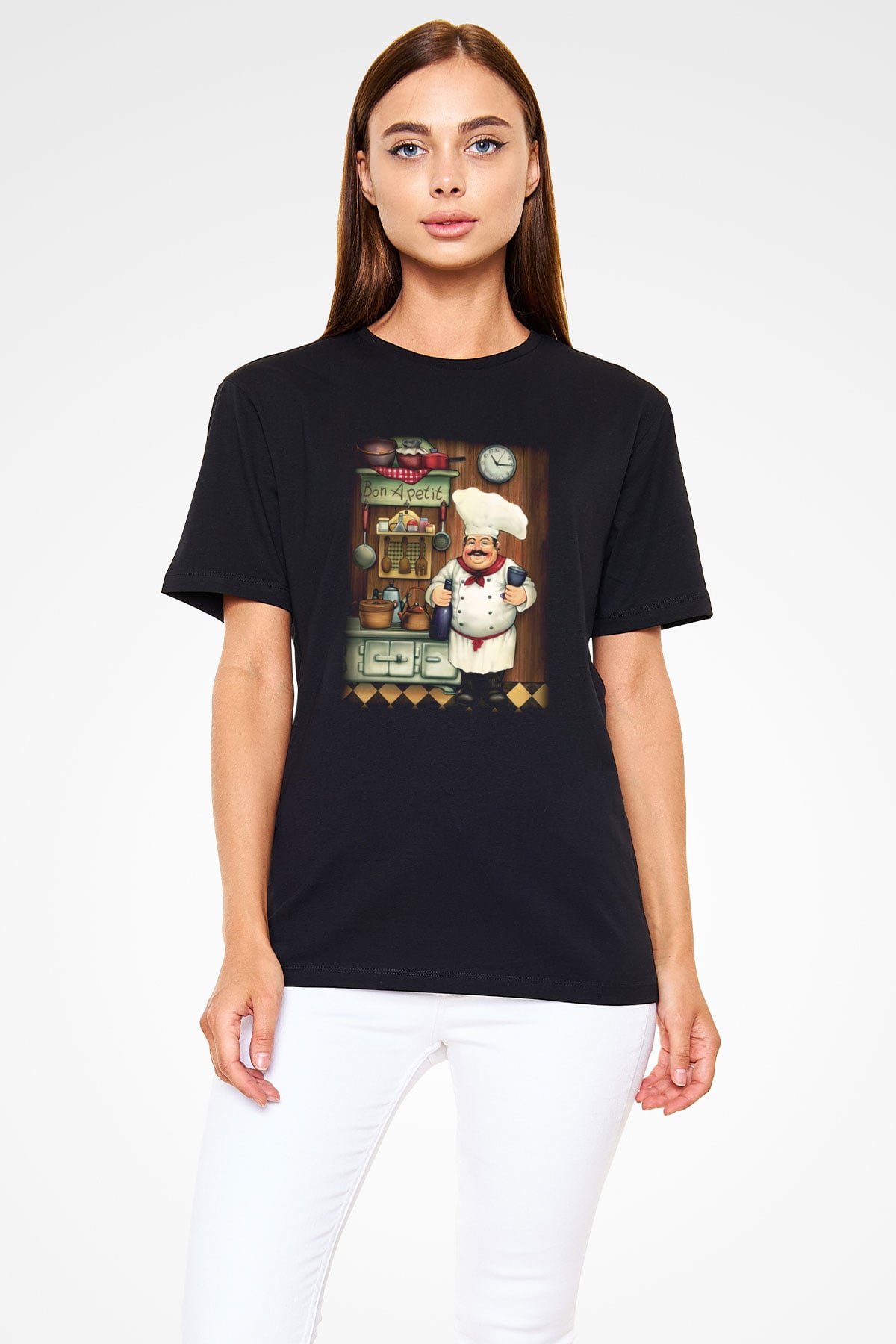 Aşçı Siyah Unisex Tişört T-Shirt - TişörtFabrikası