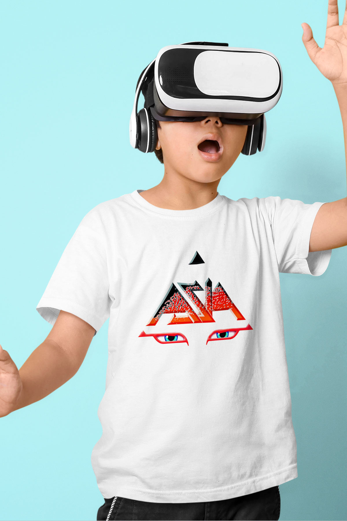 Asia Baskılı Beyaz Unisex Çocuk Tişört